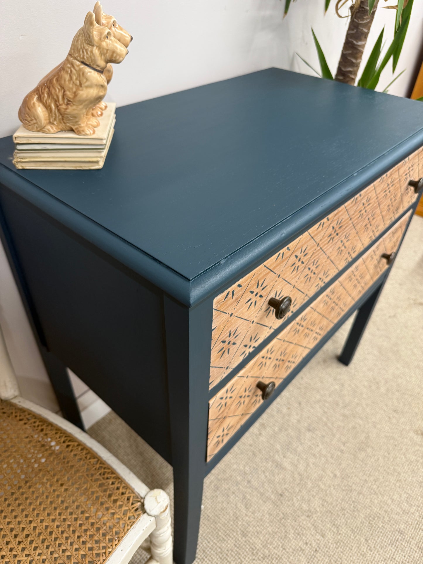 Vintage stencilled chest of drawers