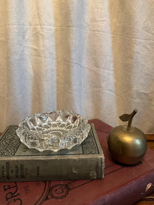 Mid century clear glass French ashtray