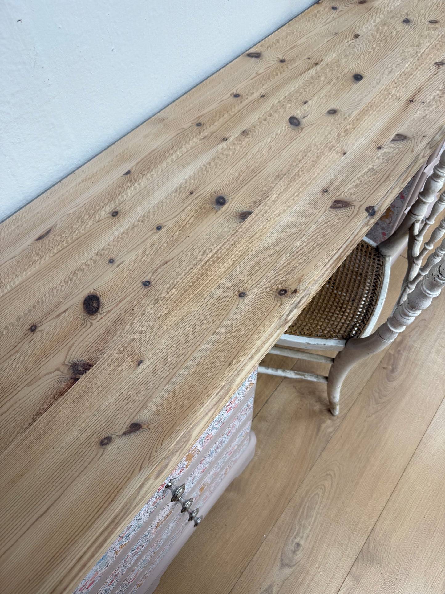 Solid pine bunny wallpaper dressing table desk