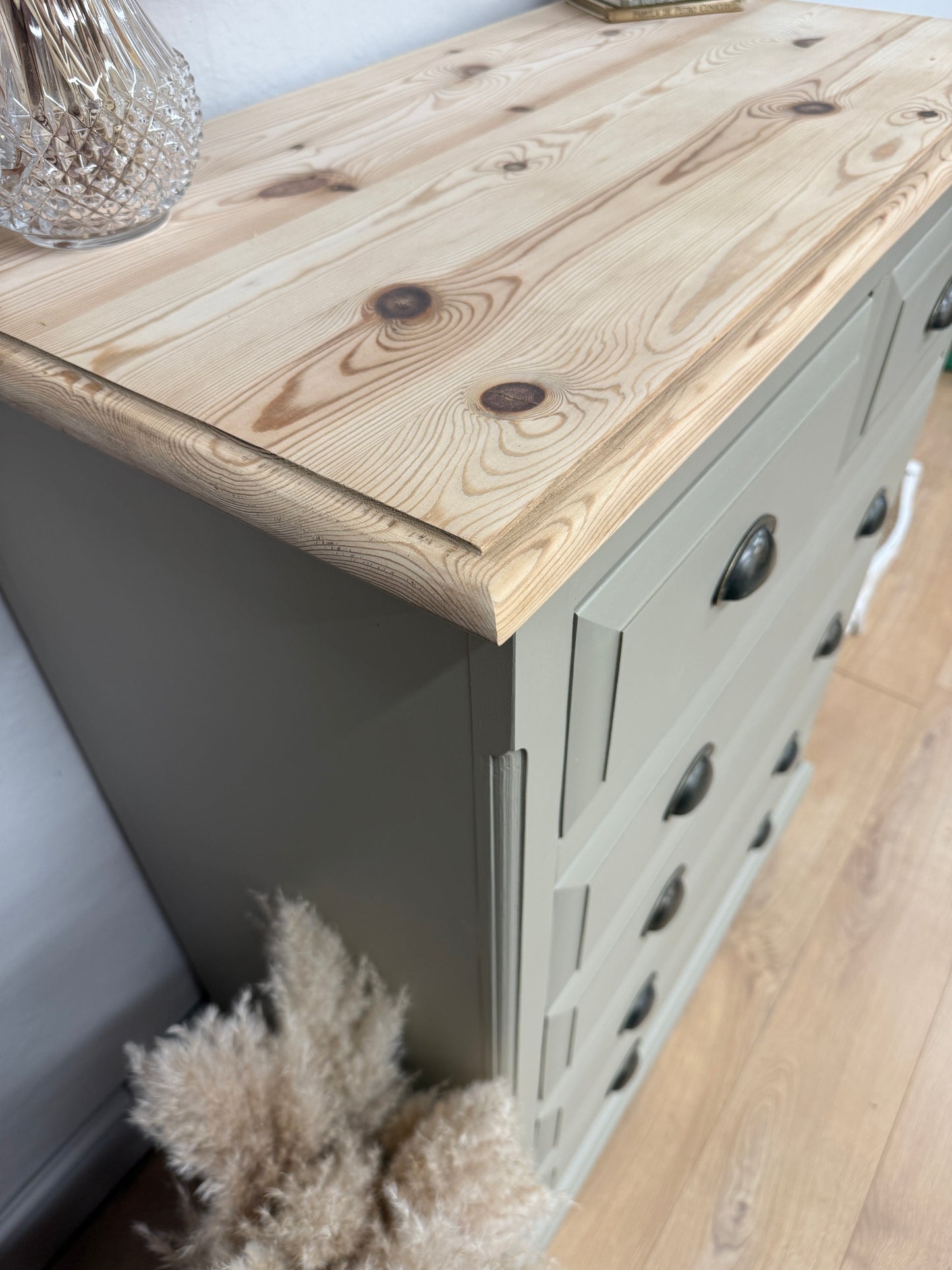 Solid pine painted chest of drawers