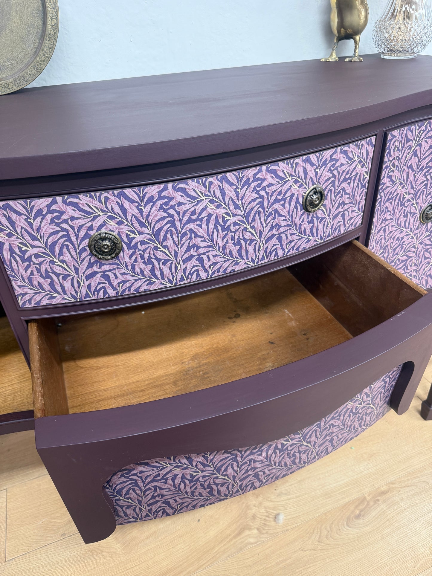 Stunning vintage wallpapered sideboard
