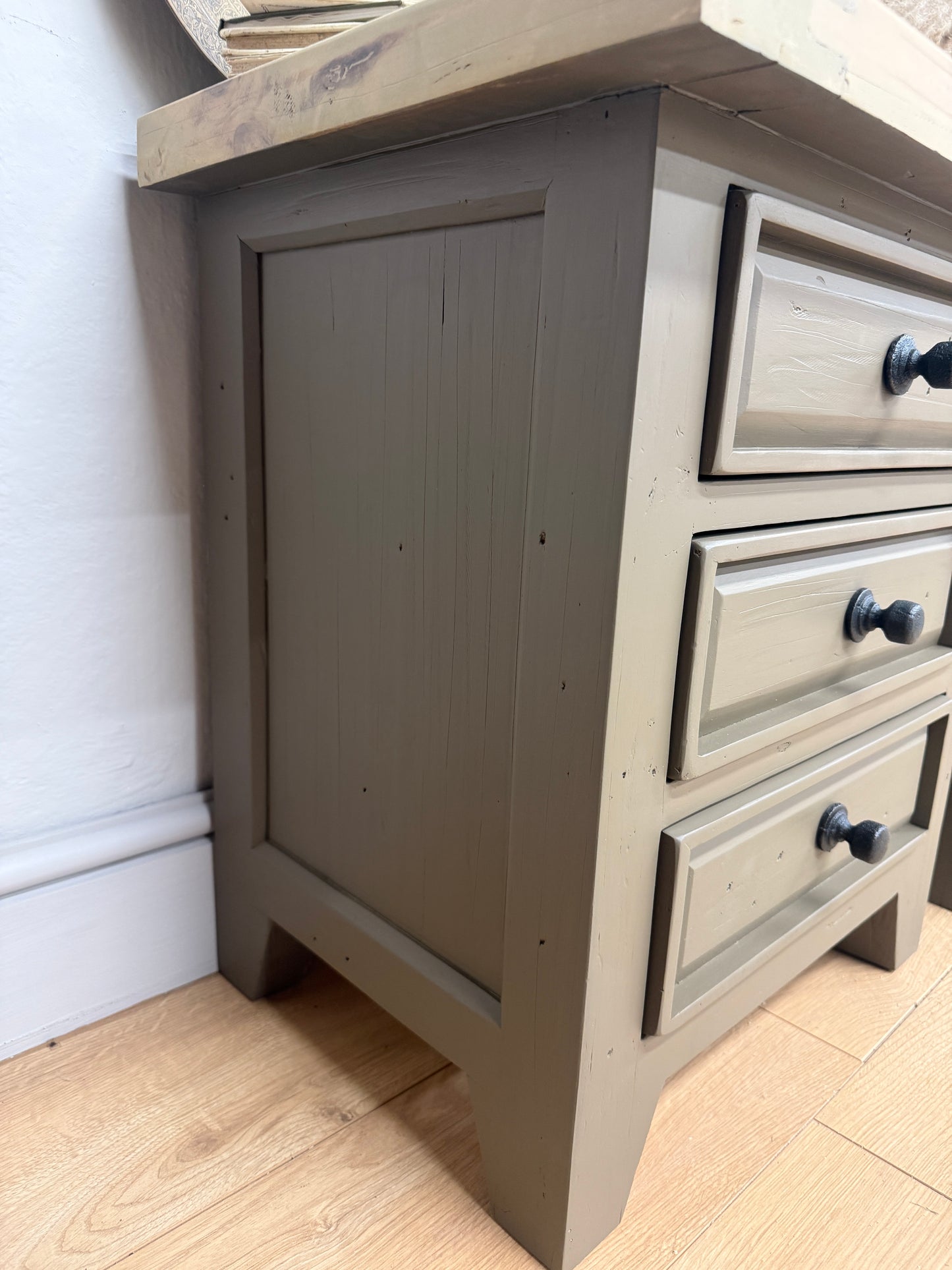 Pair of Rustic painted bedside drawers