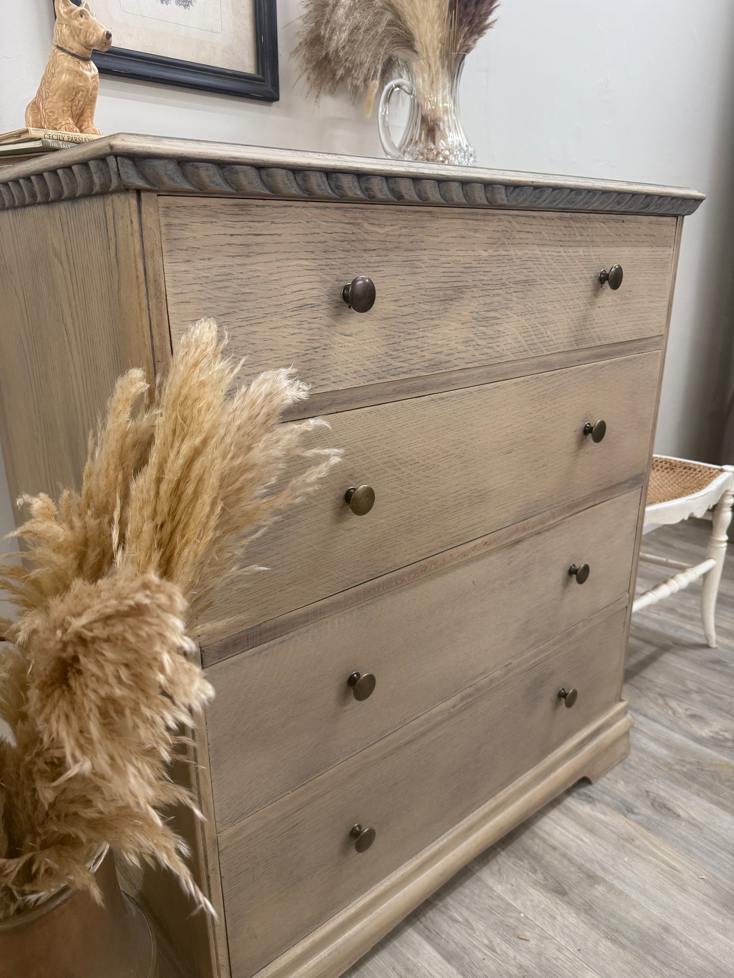 Rustic oak chest of drawers