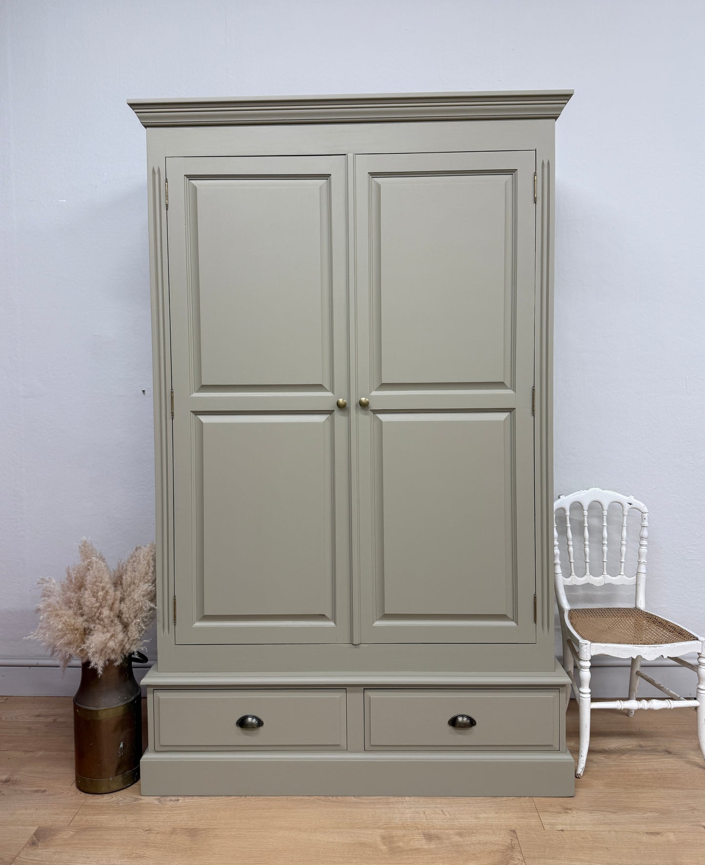 Solid pine painted wardrobe