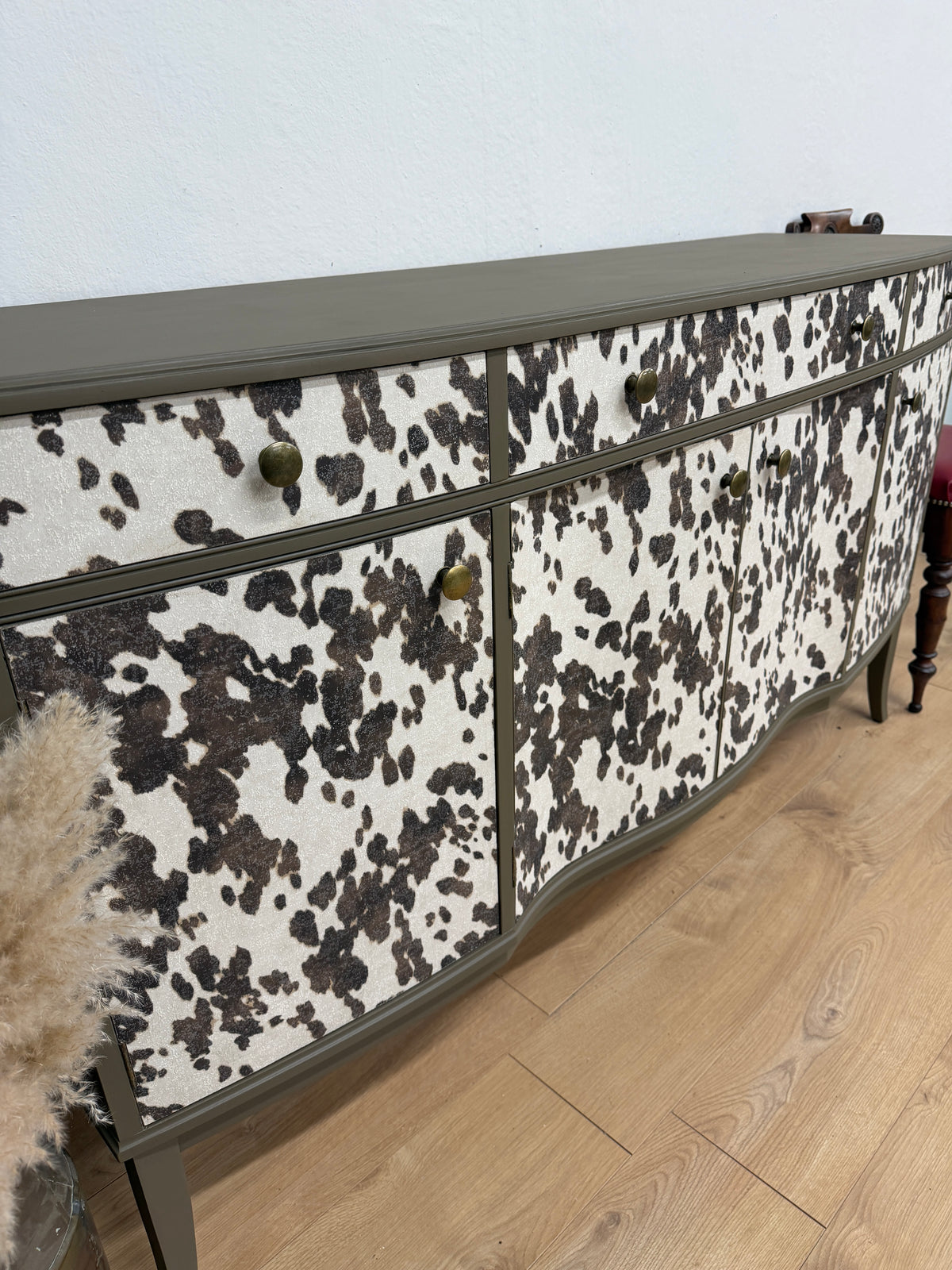 Vintage cow print sideboard for Elena