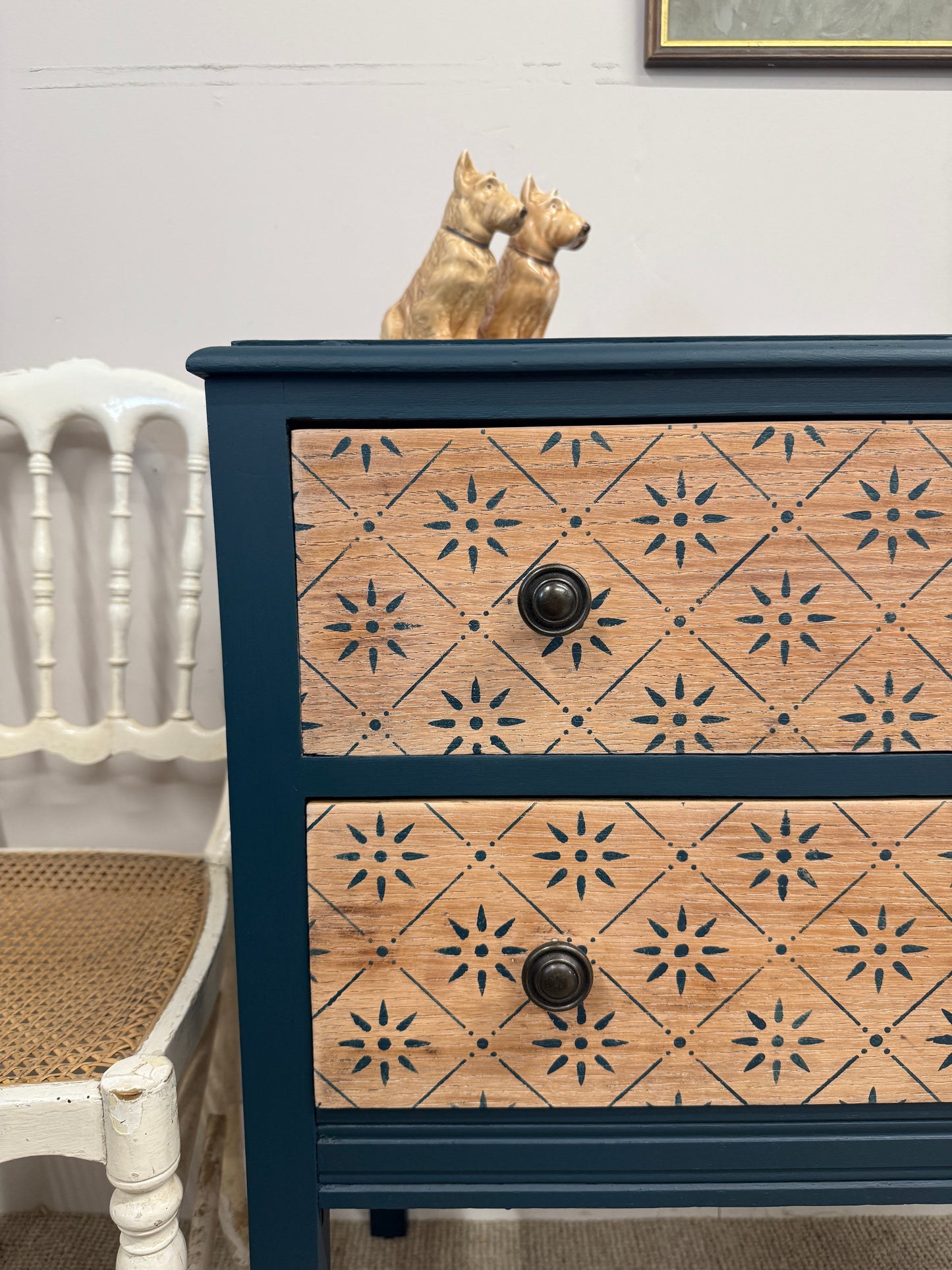 Vintage stencilled chest of drawers