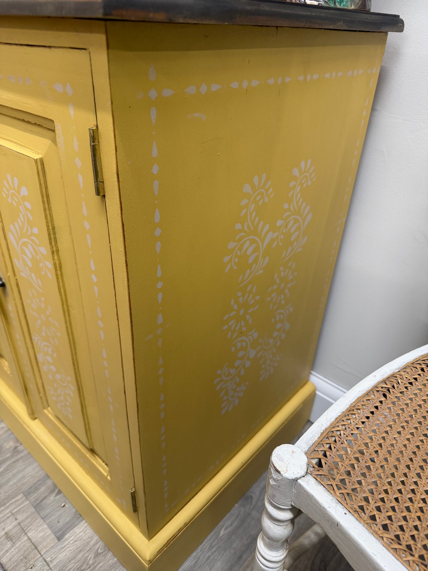 Solid pine painted sideboard cabinet