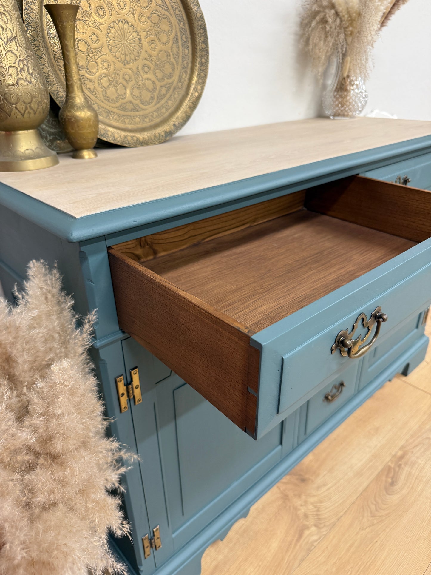 Vintage Painted Oak Sideboard