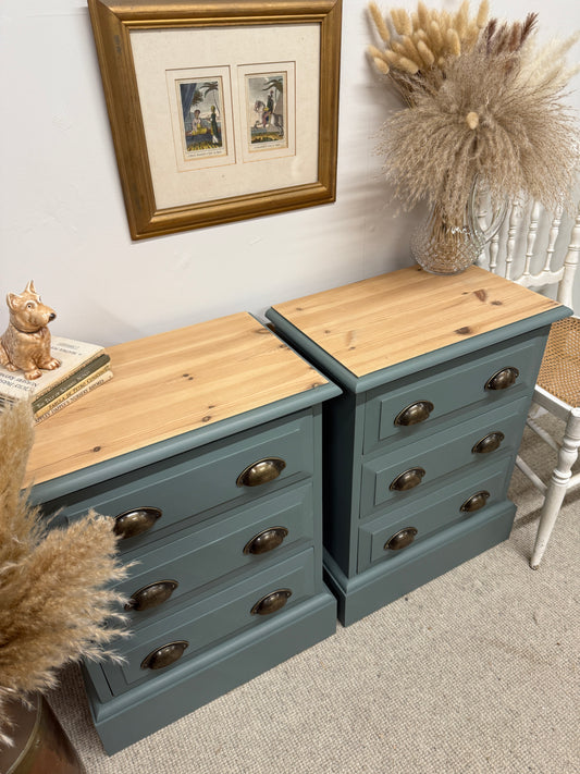 Pair of painted bedside cabinets
