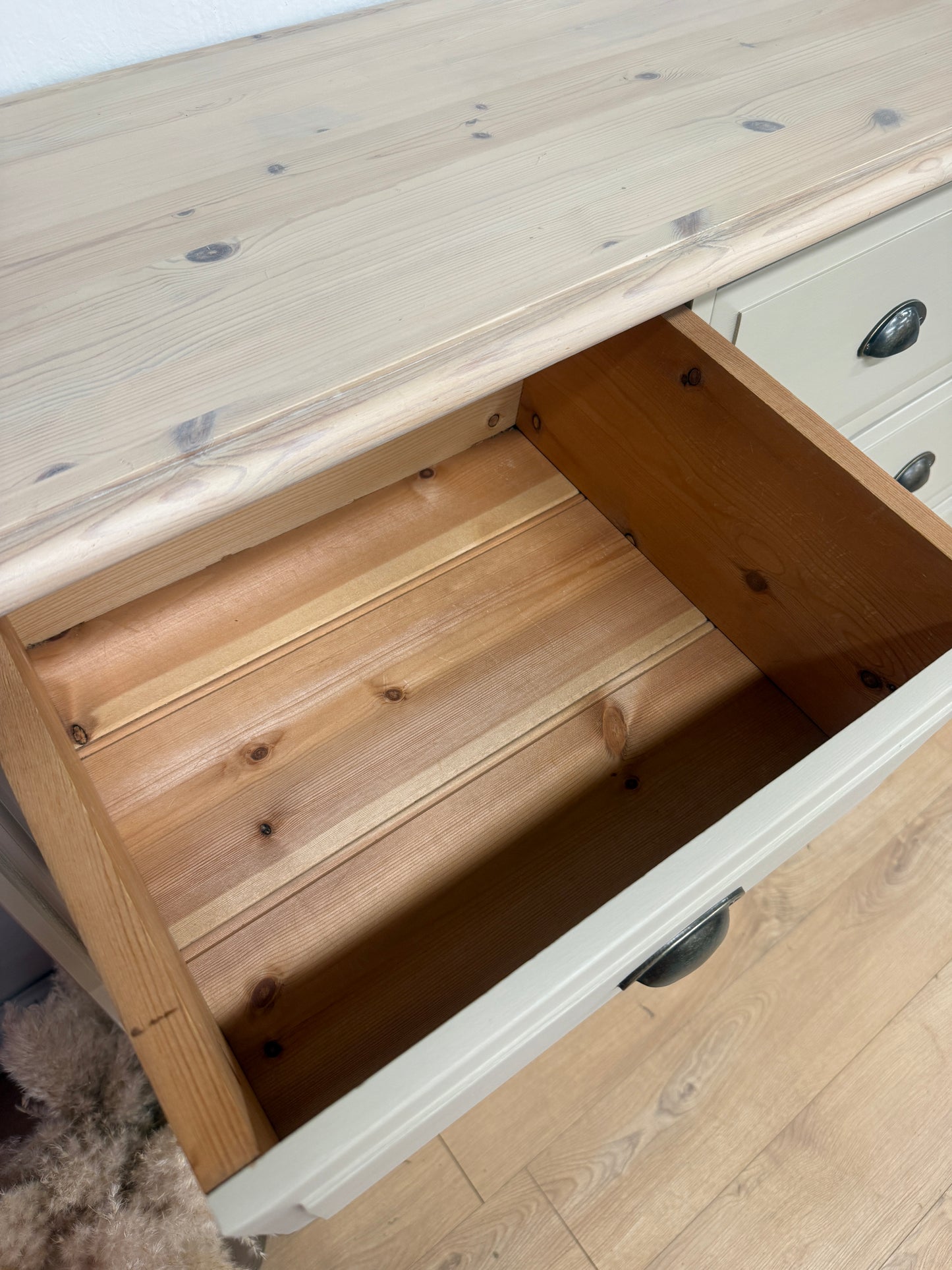 X large solid pine painted chest of drawers