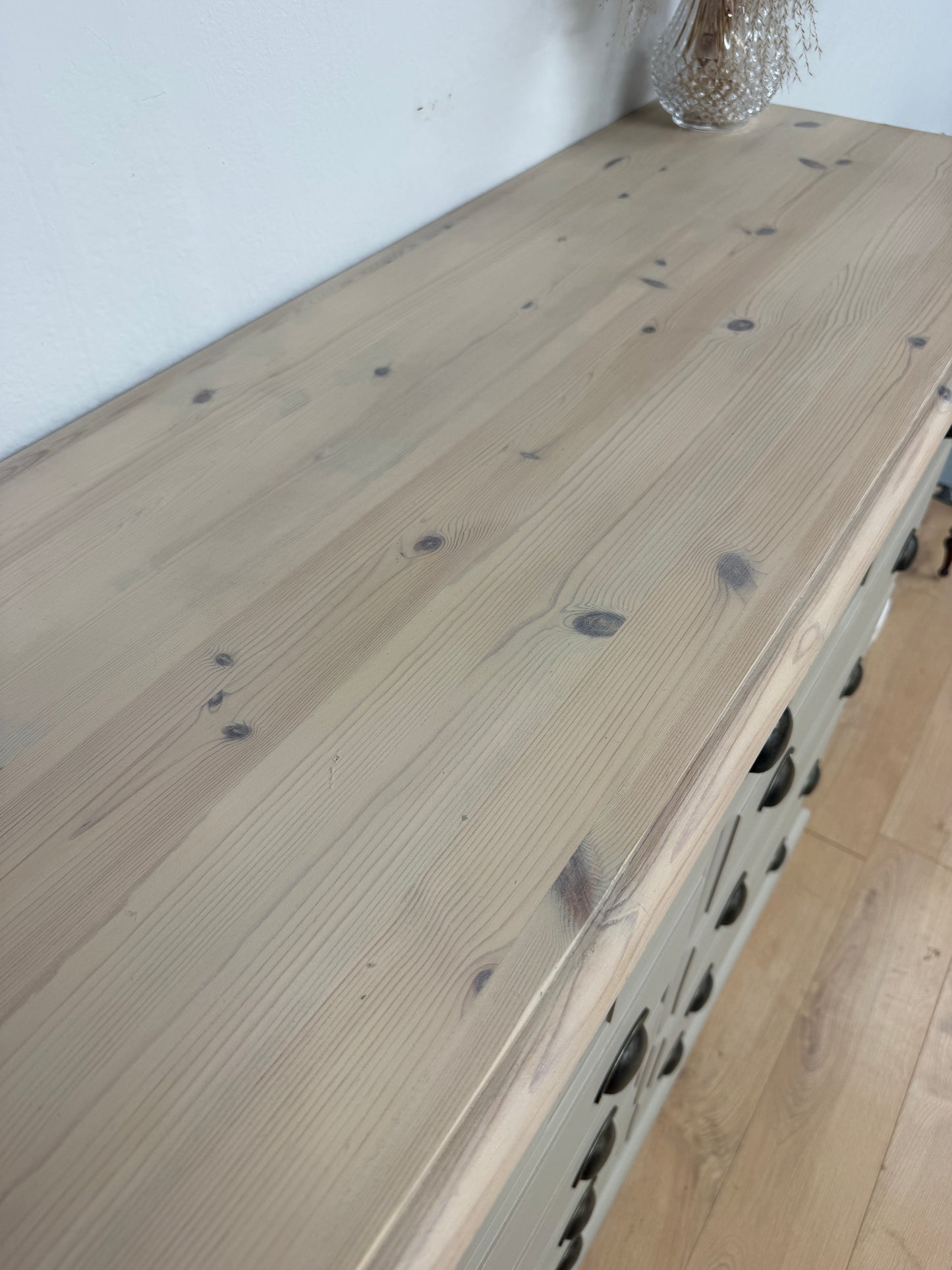 X large solid pine painted chest of drawers