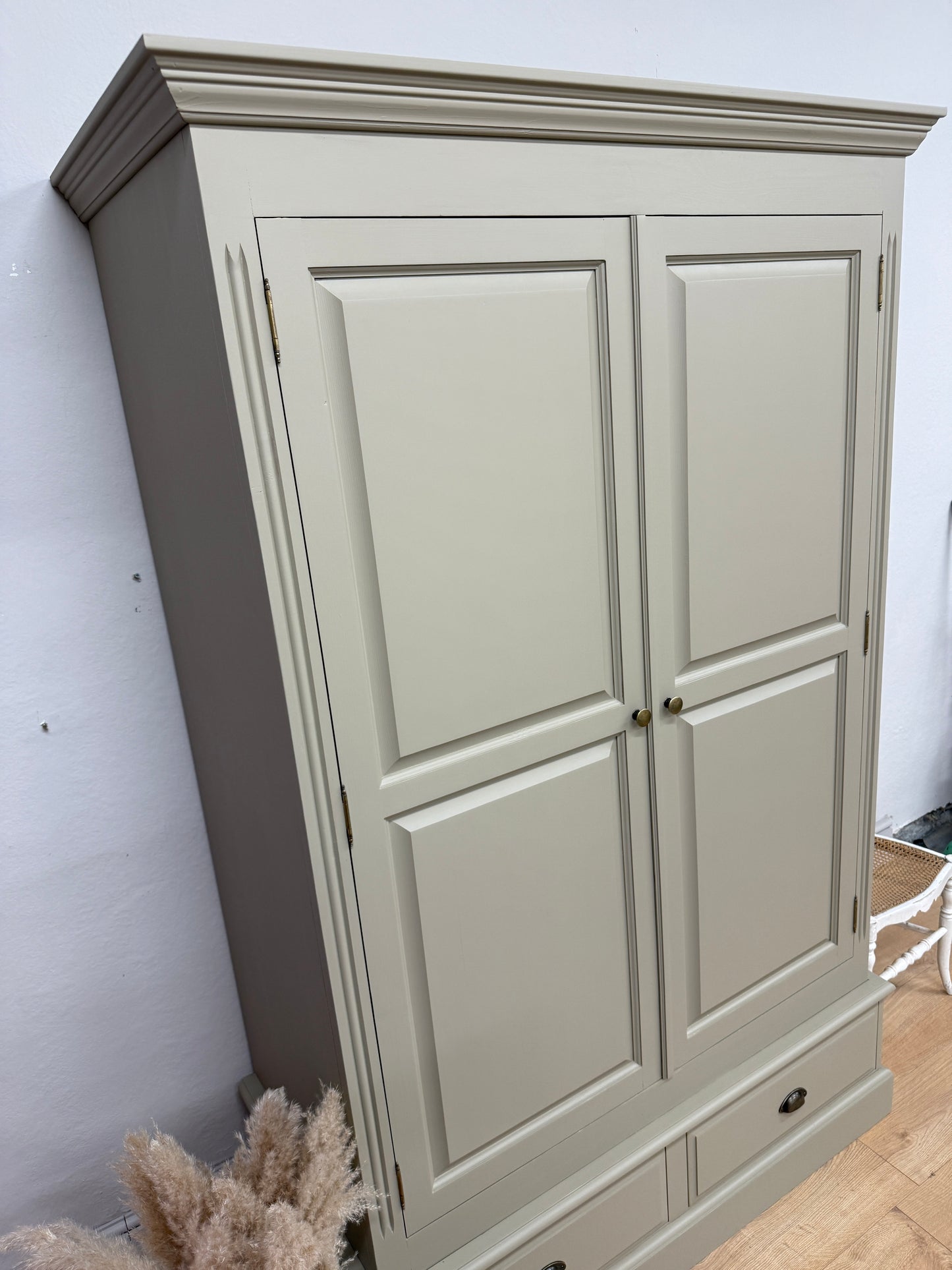 Solid pine painted wardrobe