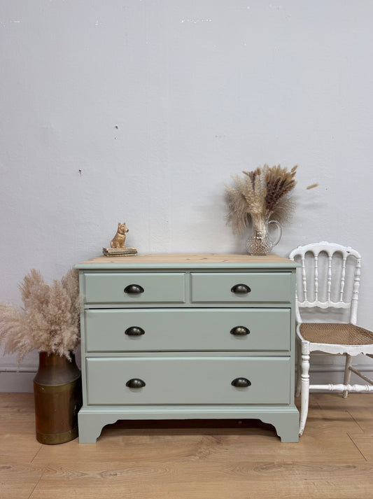 Solid pine painted chest of drawers