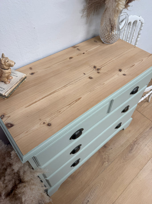 Solid pine painted chest of drawers