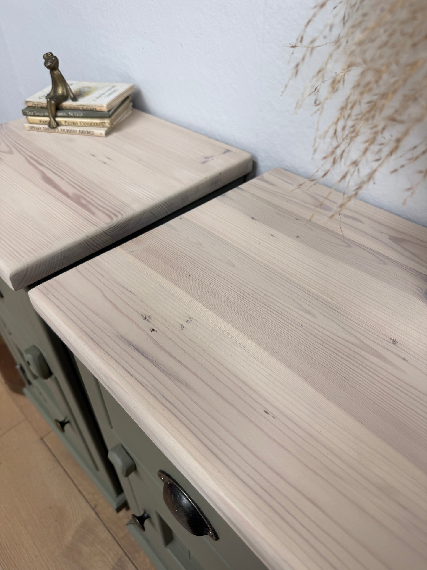 Pair of Rustic Solid Pine Bedside Cabinets