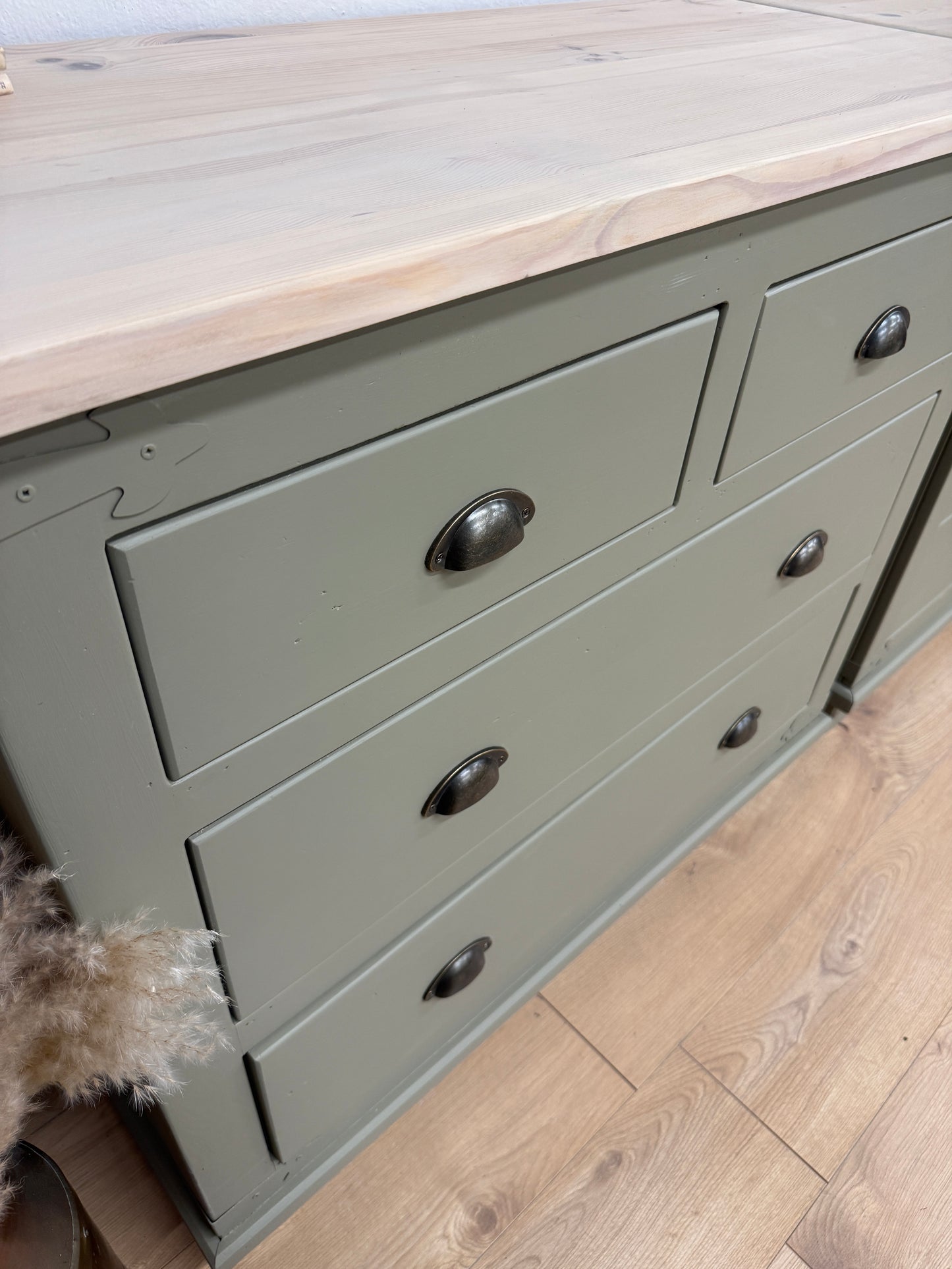 Pair of Rustic Solid Pine Painted Chest of Drawers