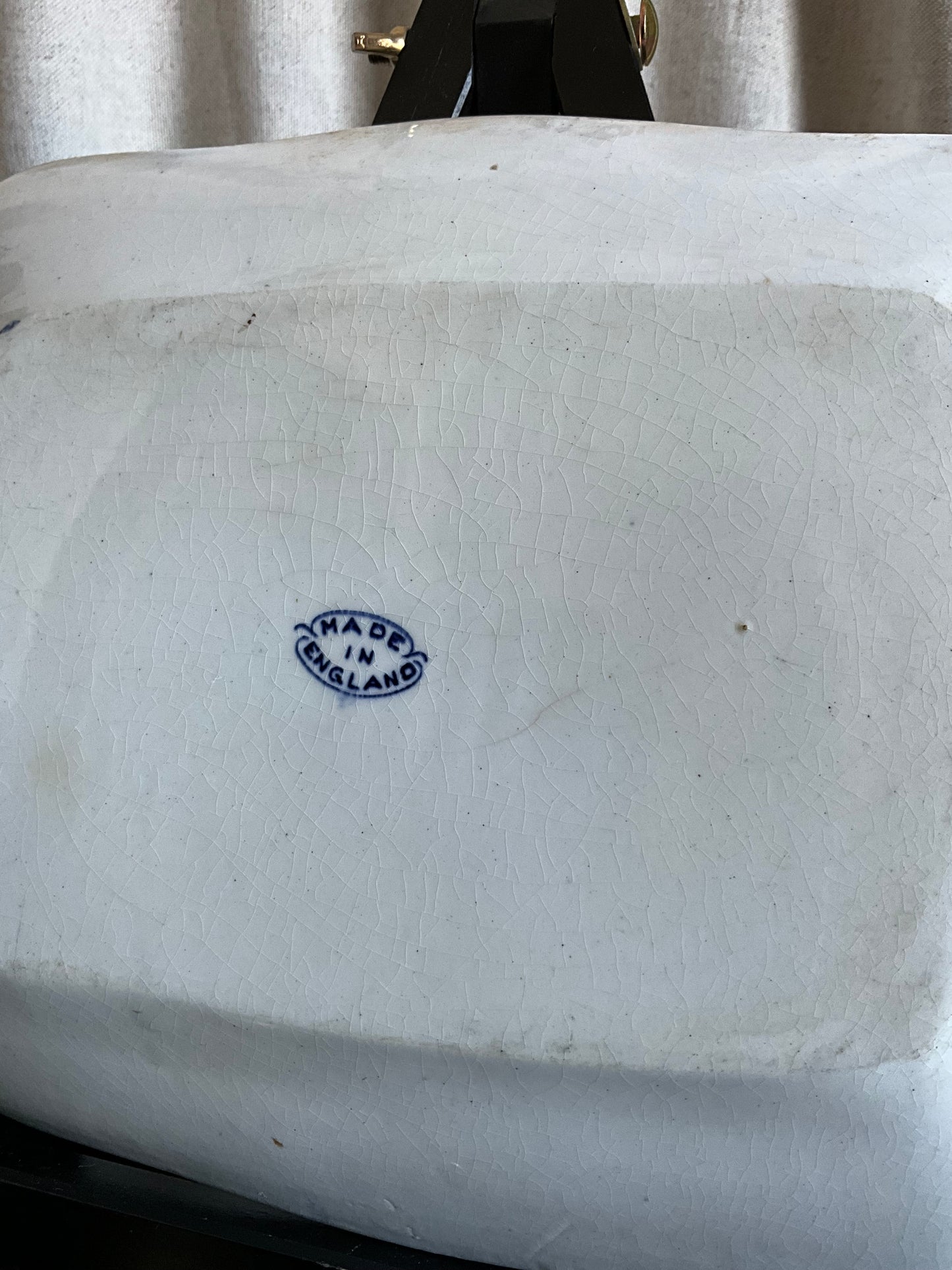 Antique blue and white English serving plate