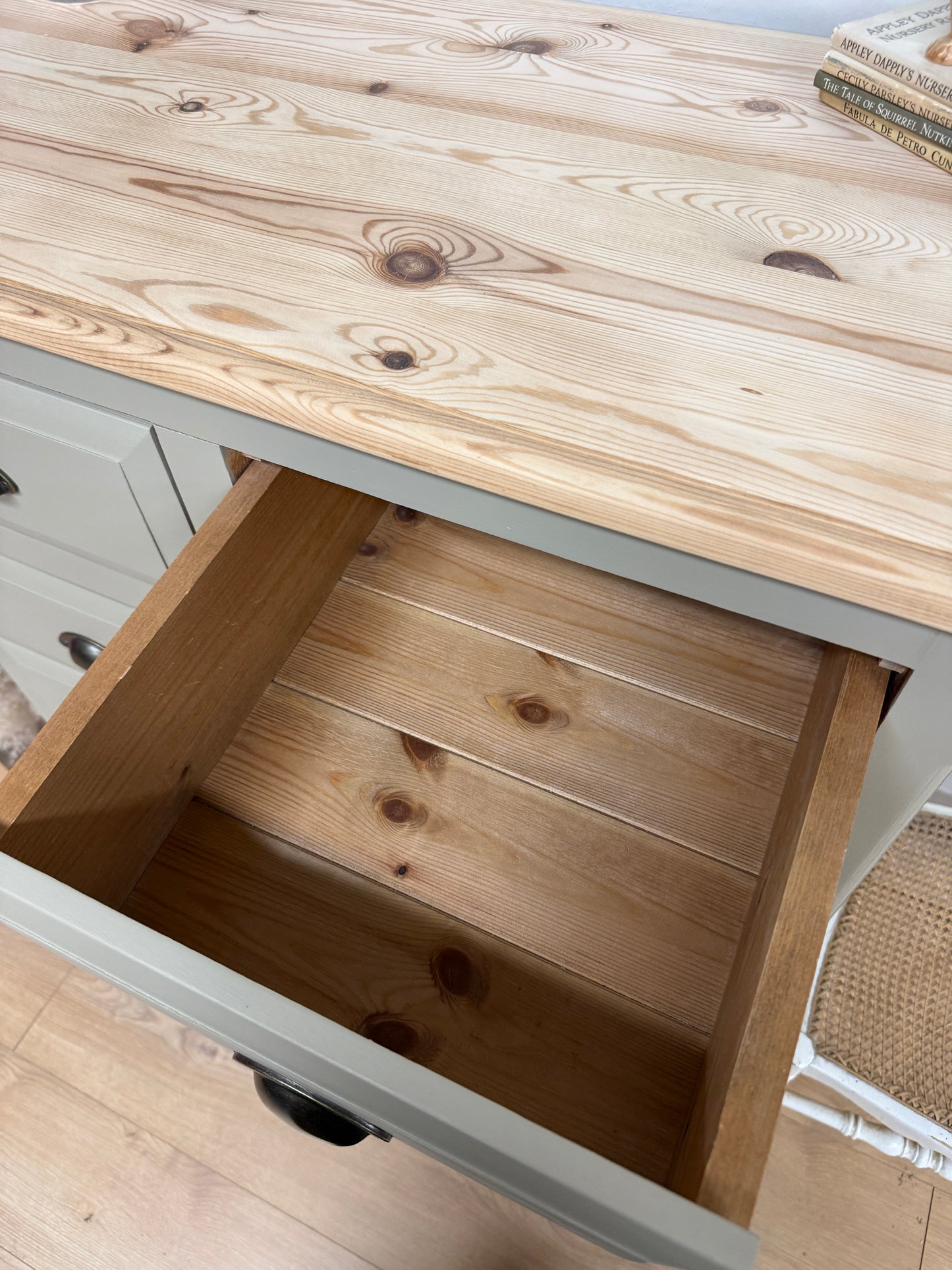 Solid pine painted chest of drawers