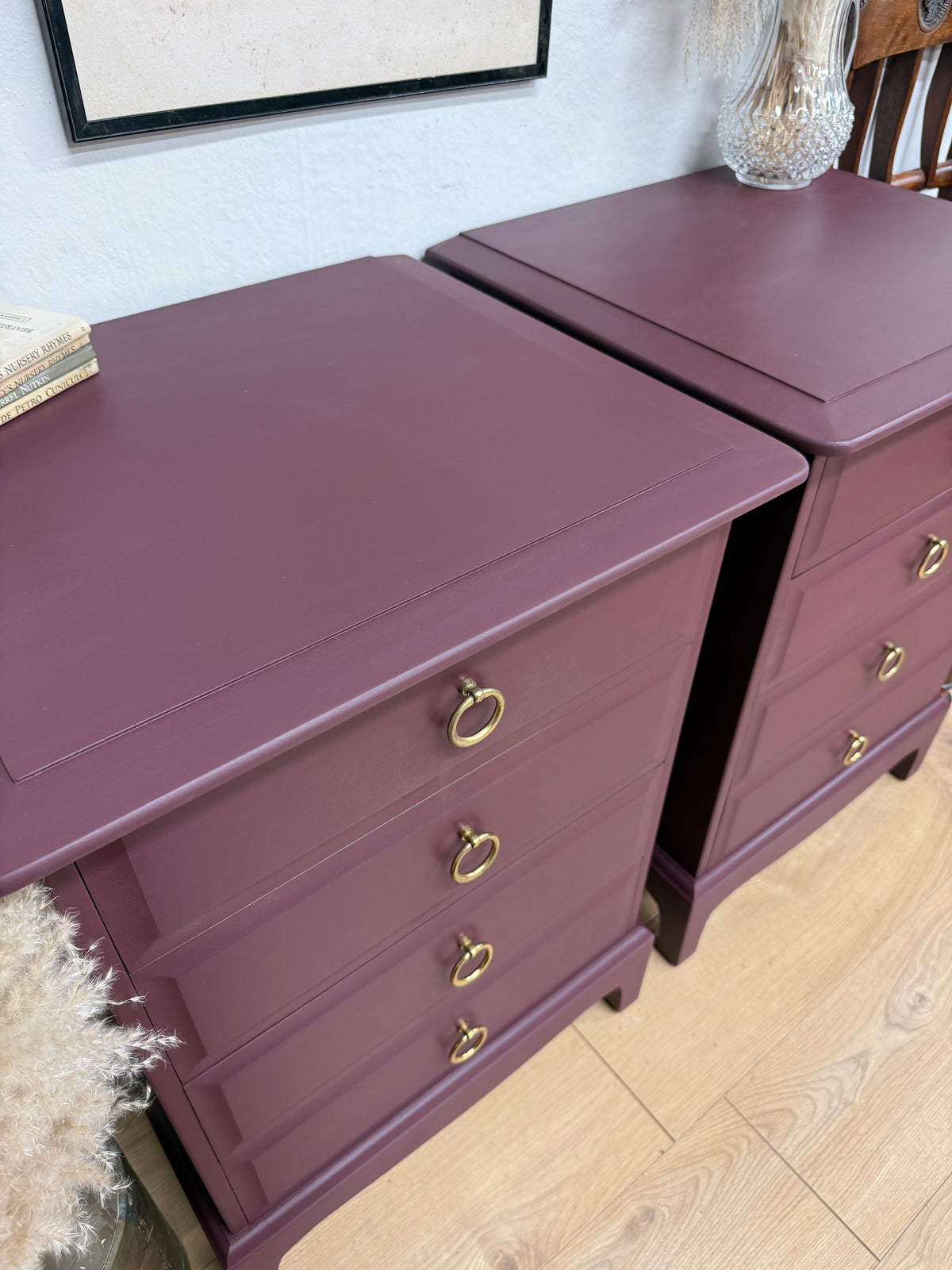 Stag painted pair of bedside drawers