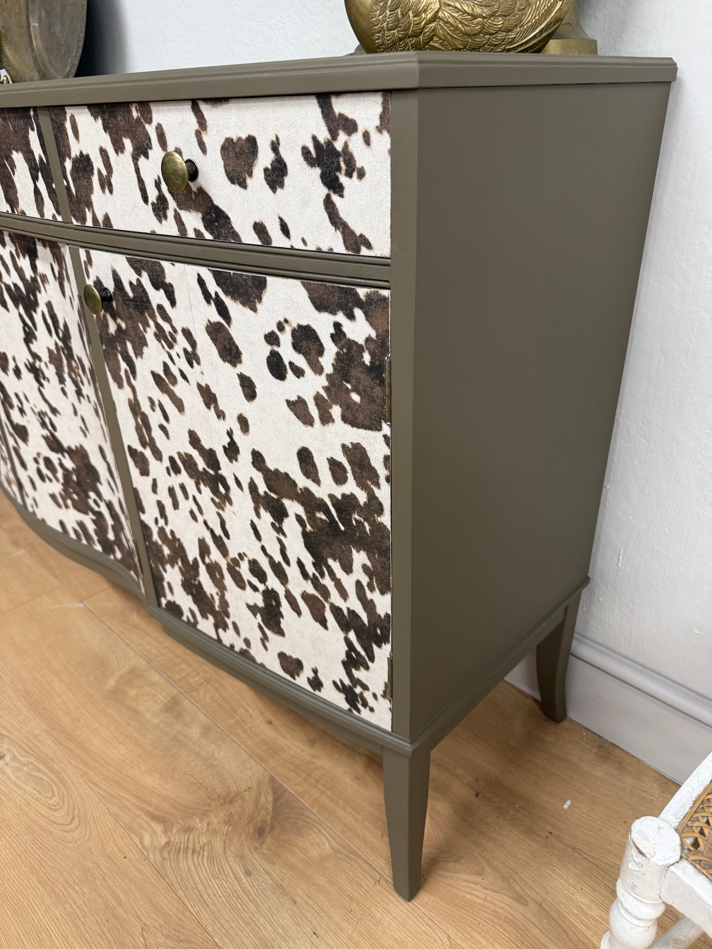 Cow Print Wallpaper Long Sideboard