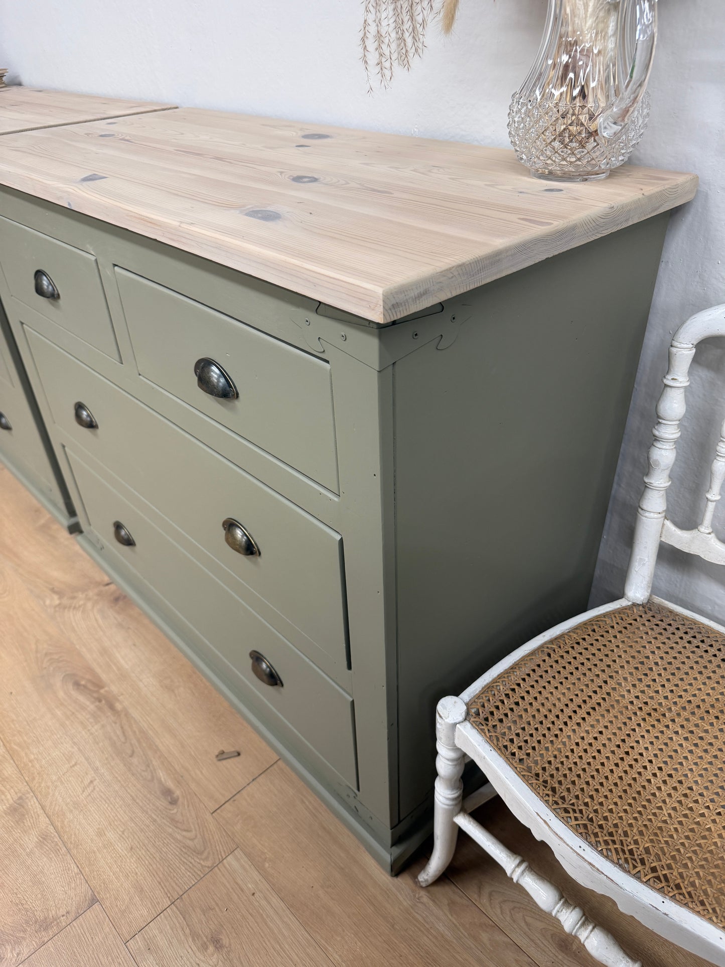 Pair of Rustic Solid Pine Painted Chest of Drawers