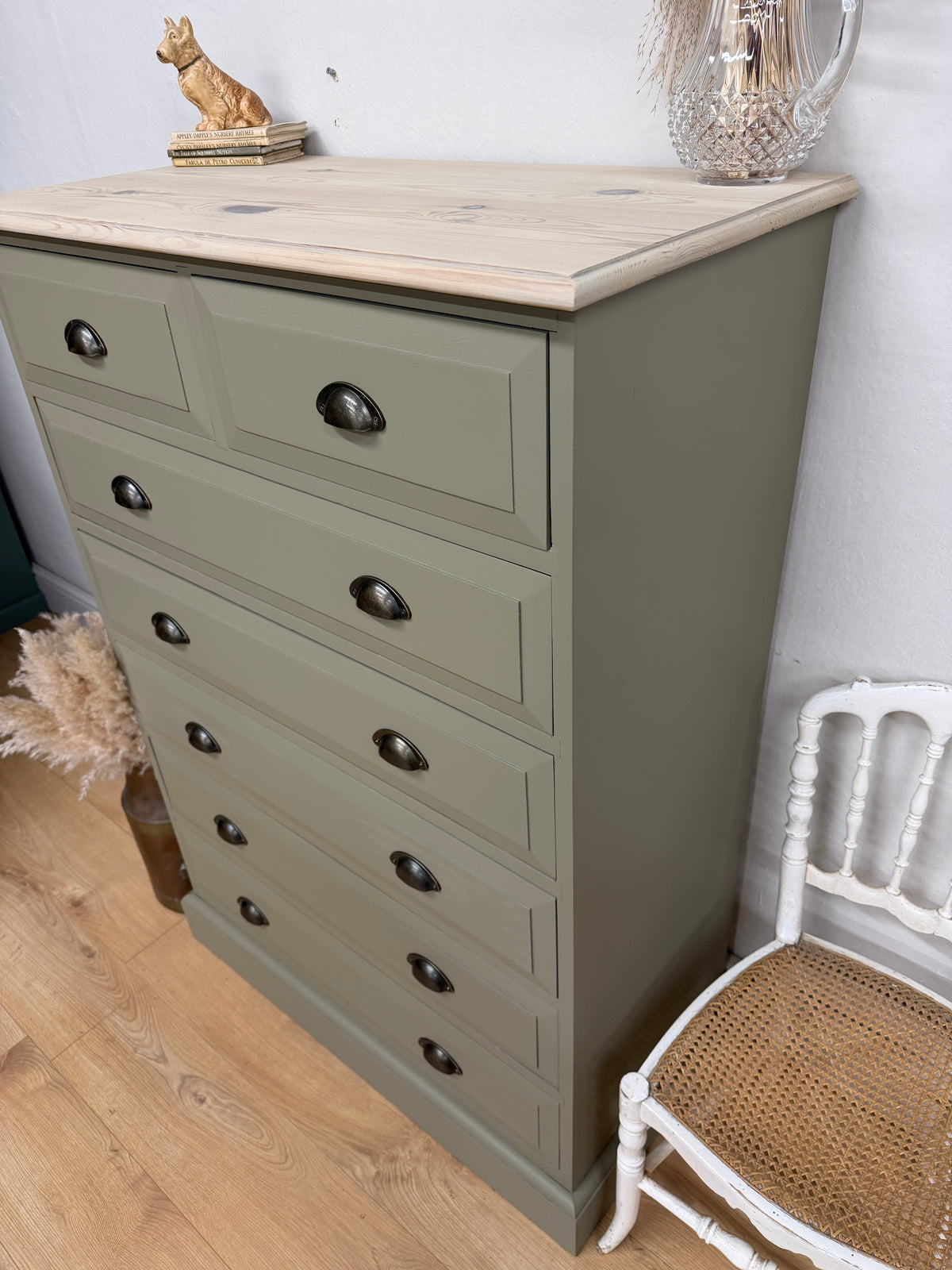 Solid pine painted chest of drawers