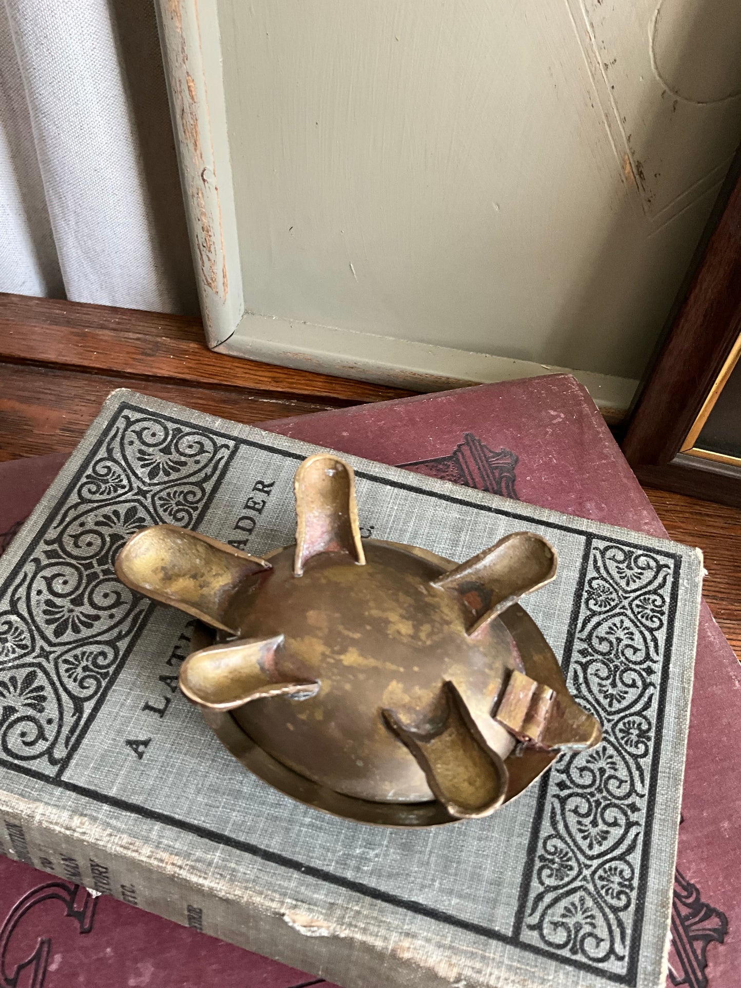 Vintage brass tortoise trinket box