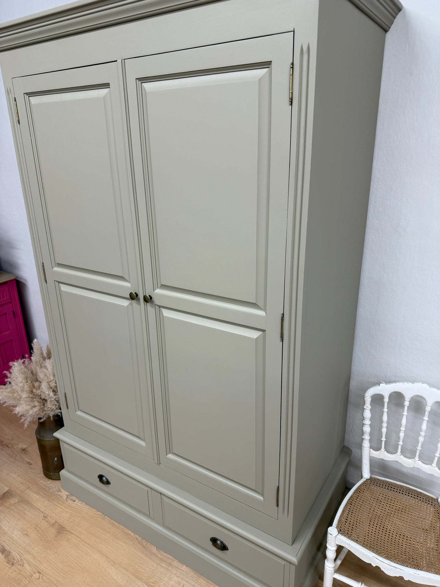 Solid pine painted wardrobe