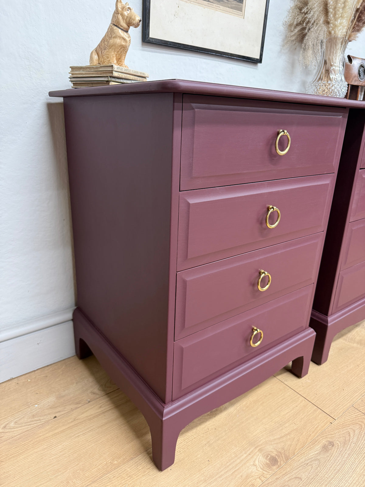 Stag painted pair of bedside drawers