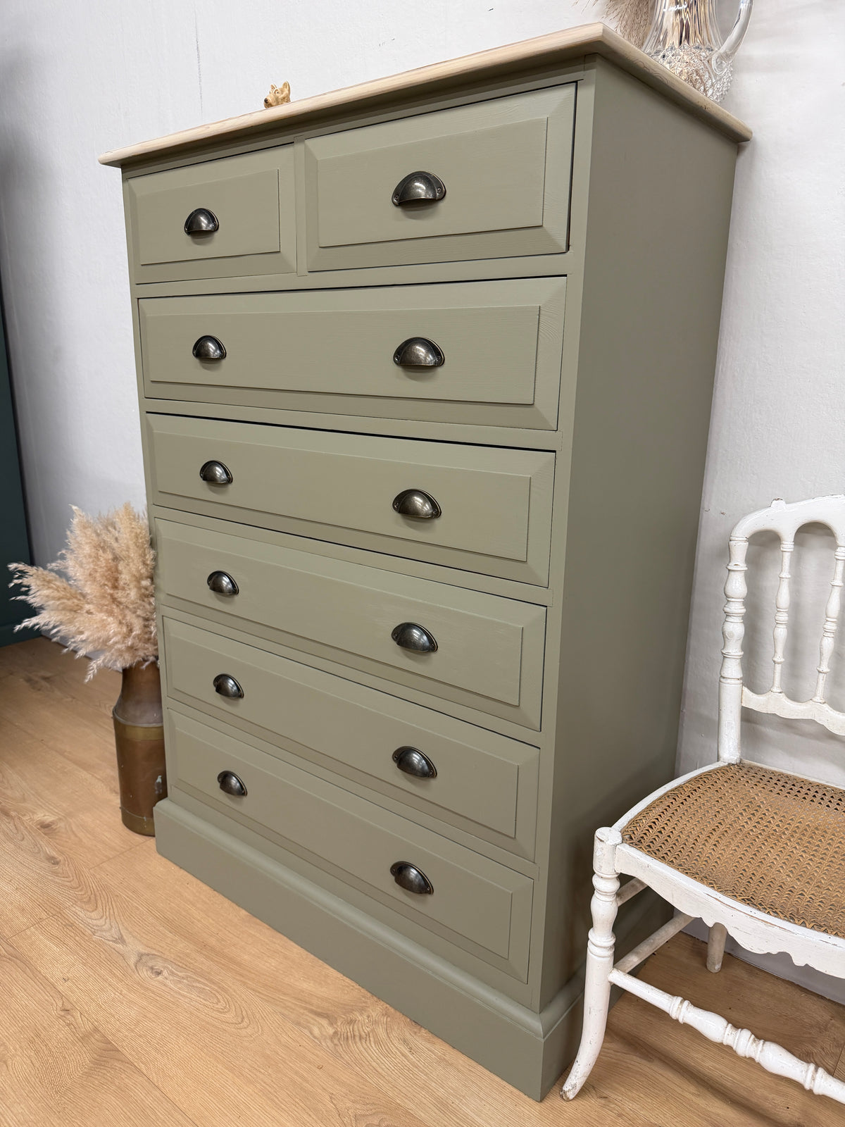 Solid pine painted chest of drawers