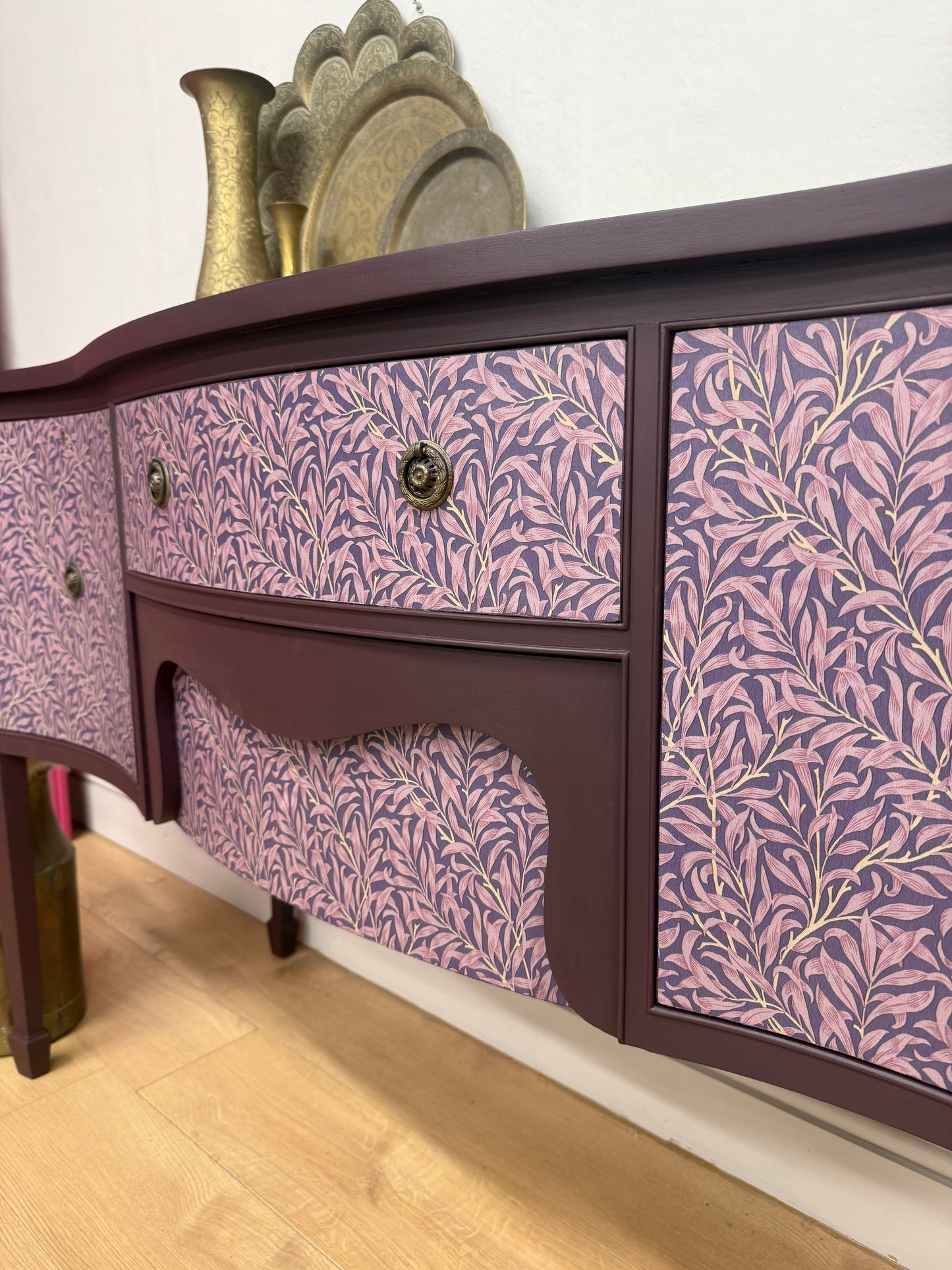 Stunning vintage wallpapered sideboard
