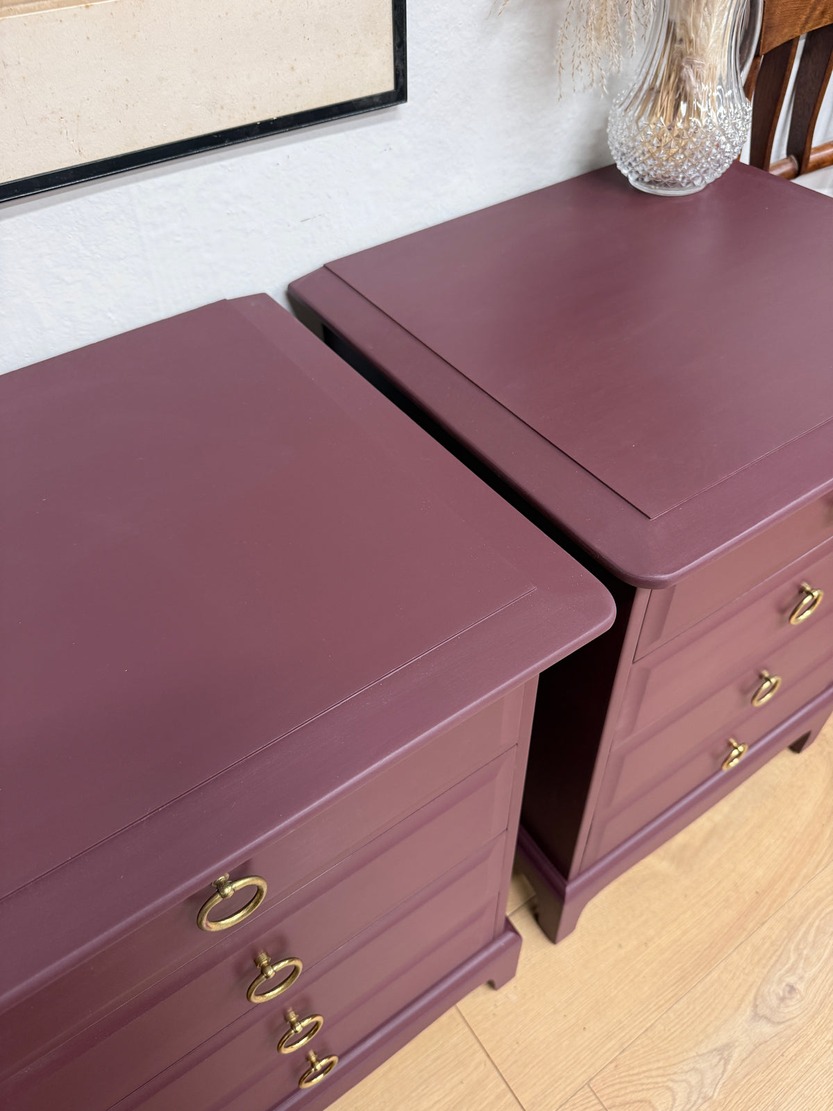 Stag painted pair of bedside drawers
