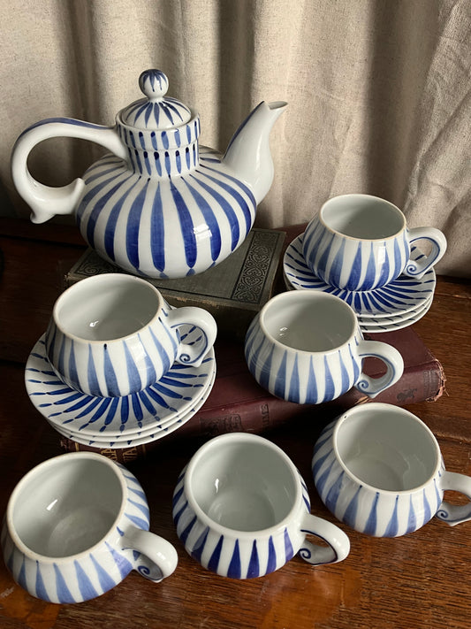 Vintage blue and white HA’I DUONG Teaset made in Vietnam