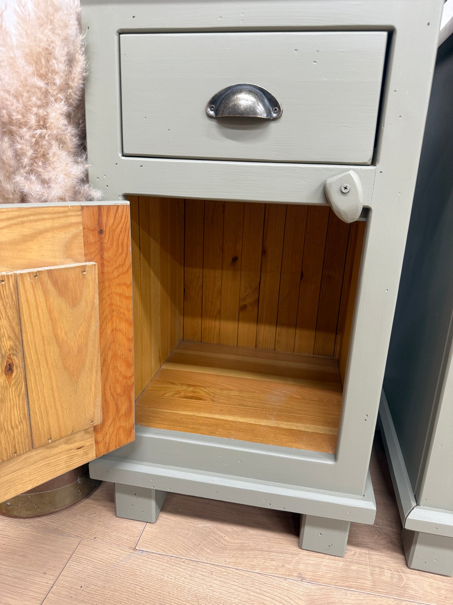 Pair of Rustic Solid Pine Bedside Cabinets