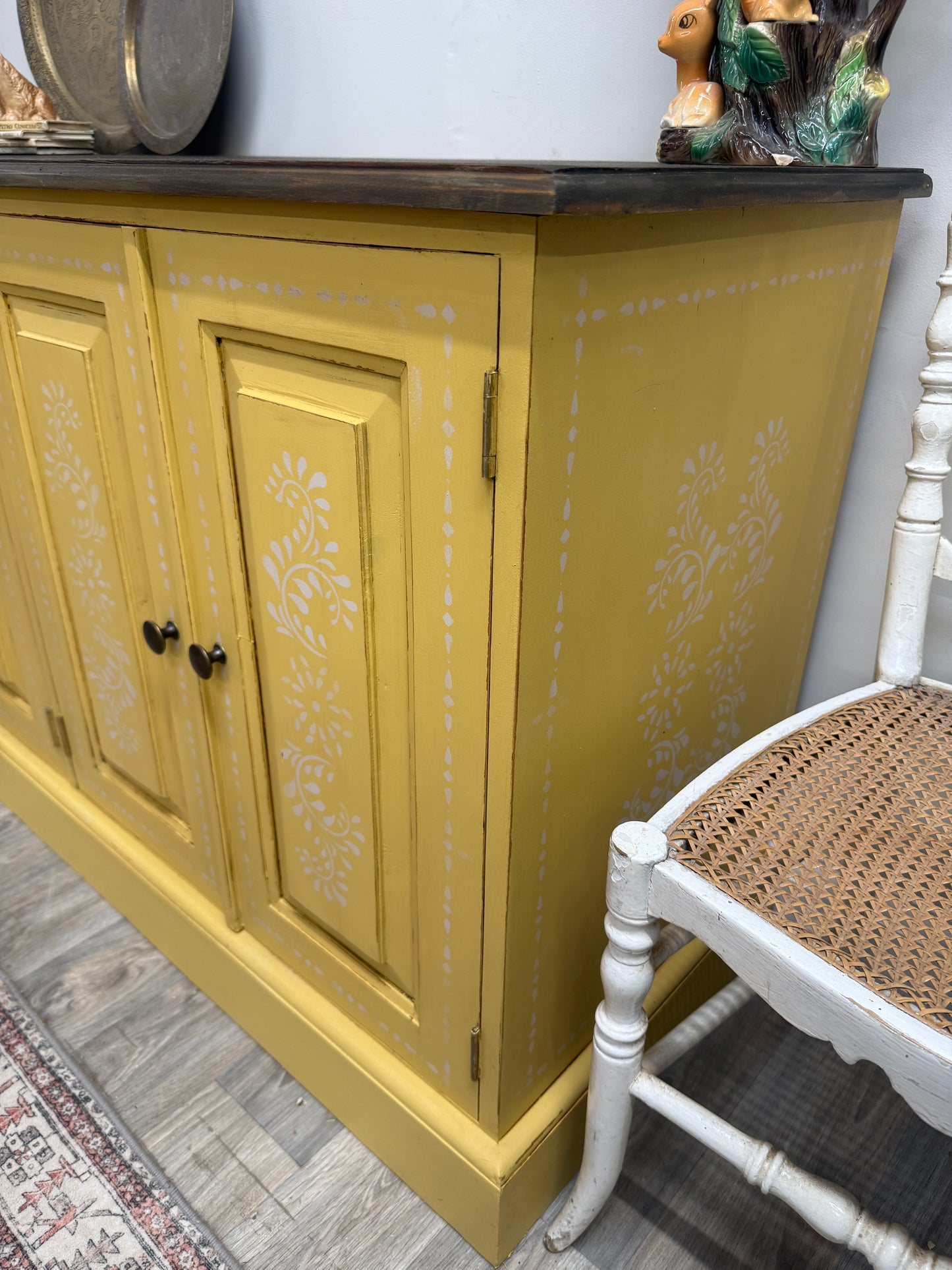 Solid pine painted sideboard cabinet
