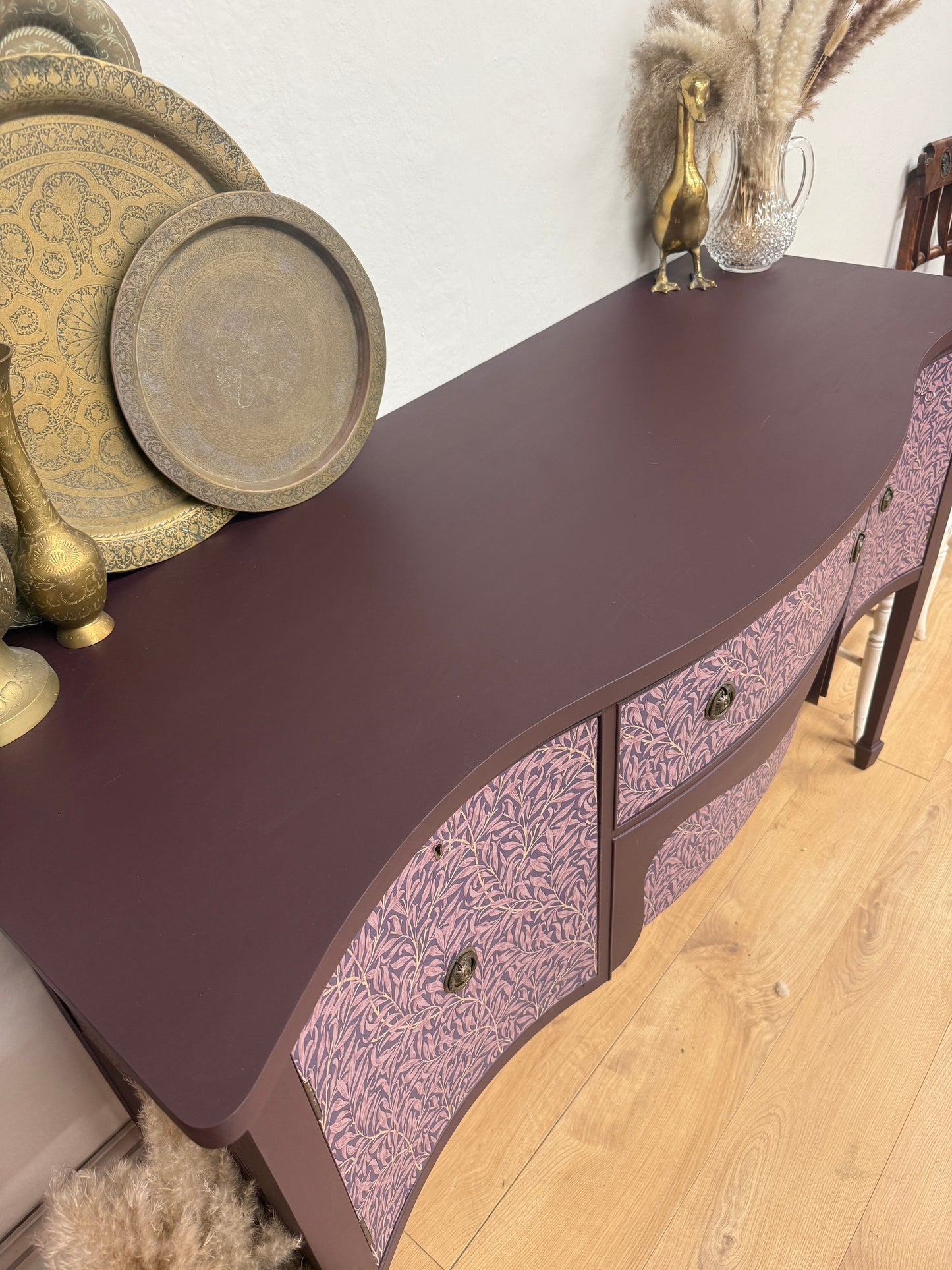 Stunning vintage wallpapered sideboard