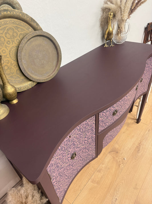 Stunning vintage wallpapered sideboard