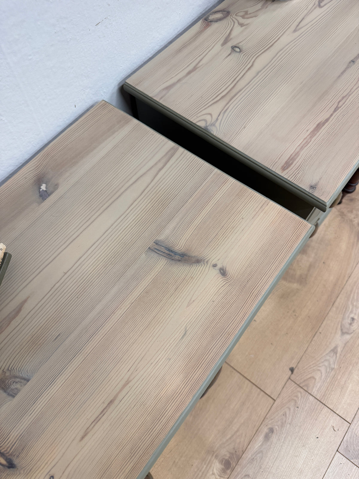 Pair of solid pine painted bedside cabinets