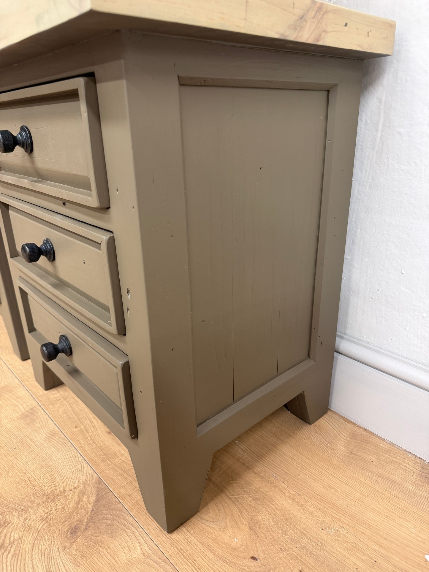 Pair of Rustic painted bedside drawers