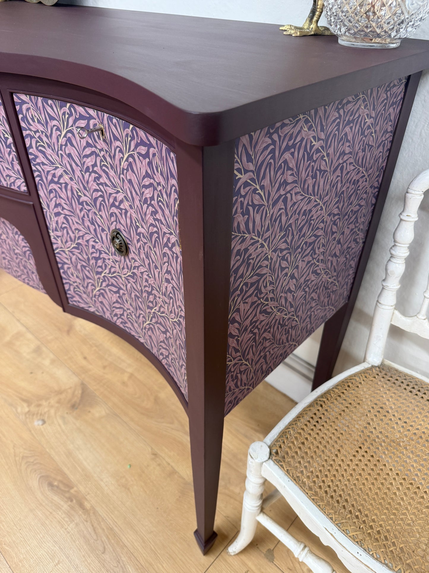 Stunning vintage wallpapered sideboard