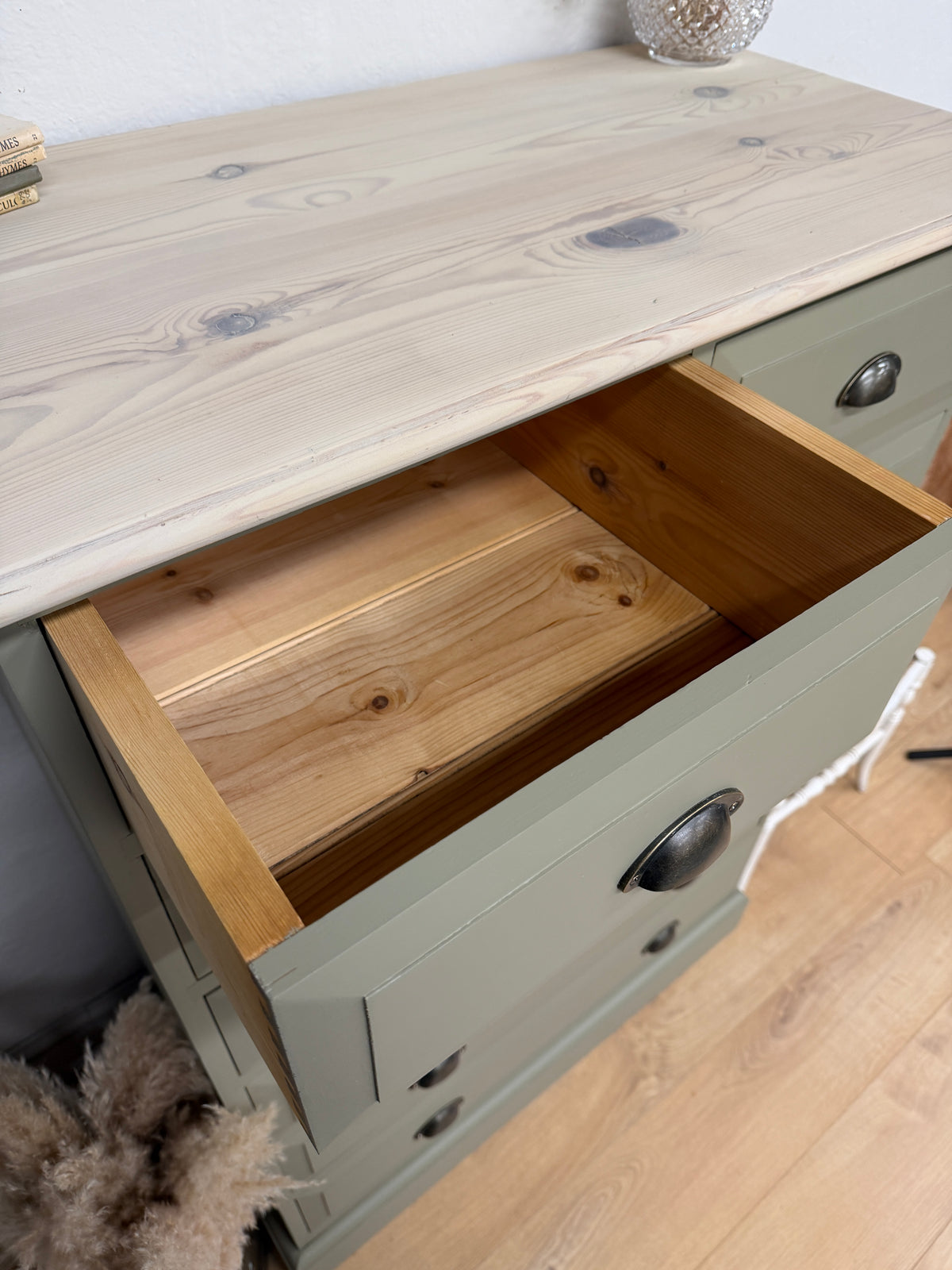 Solid pine painted chest of drawers