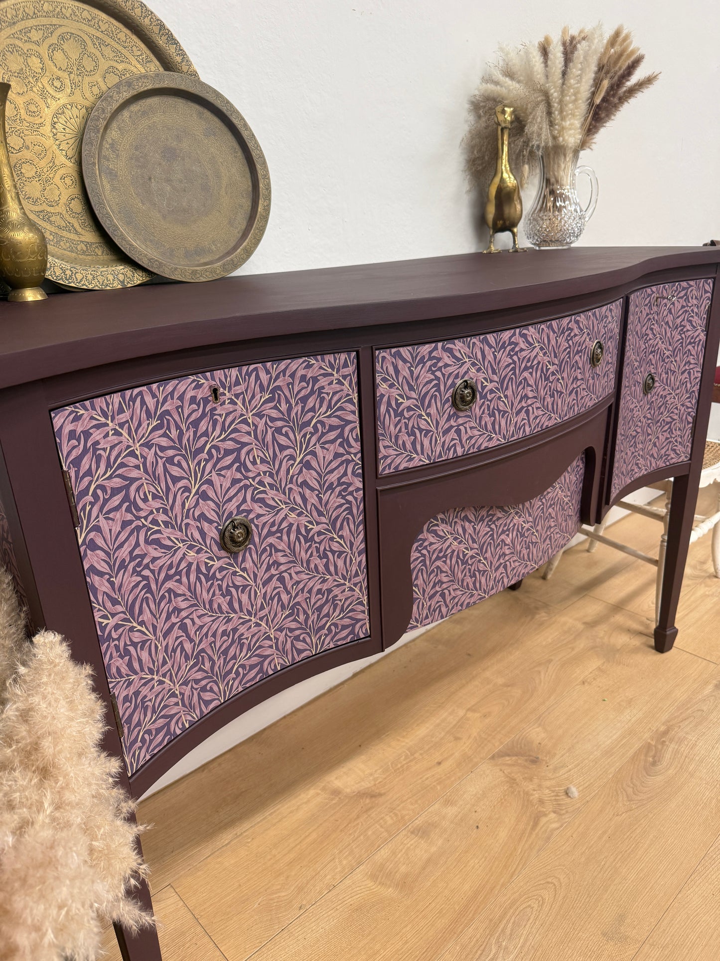 Stunning vintage wallpapered sideboard