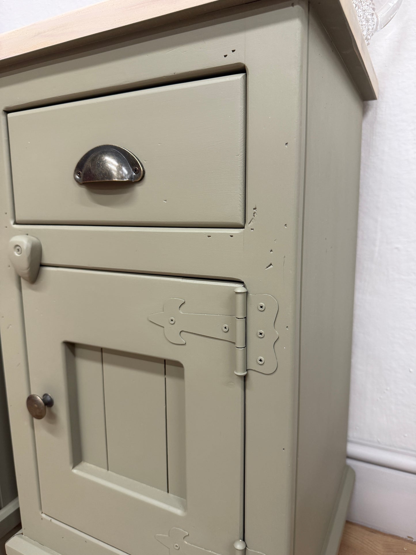 Pair of Rustic Solid Pine Bedside Cabinets