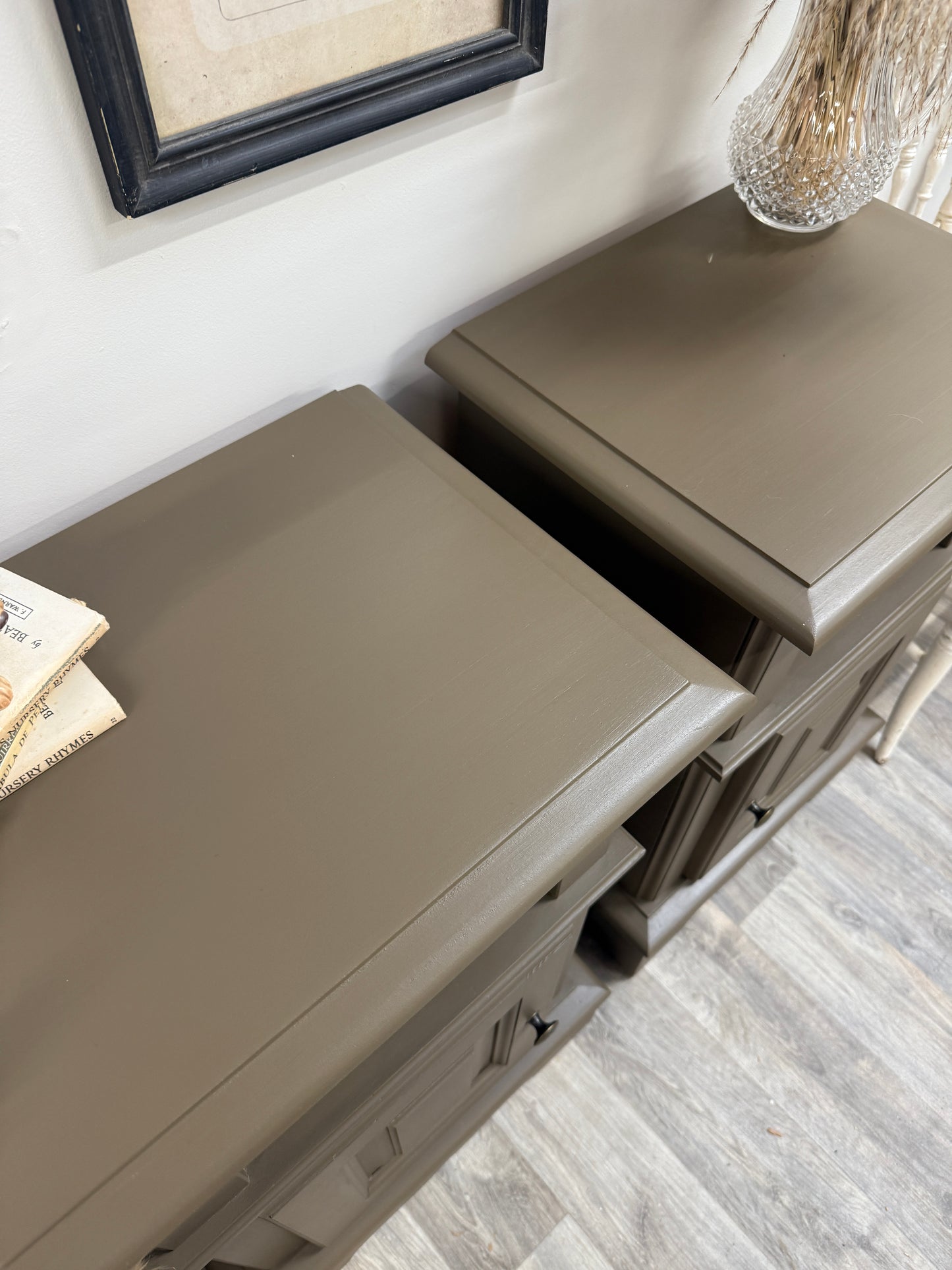 Pair of solid pine painted bedside cabinets