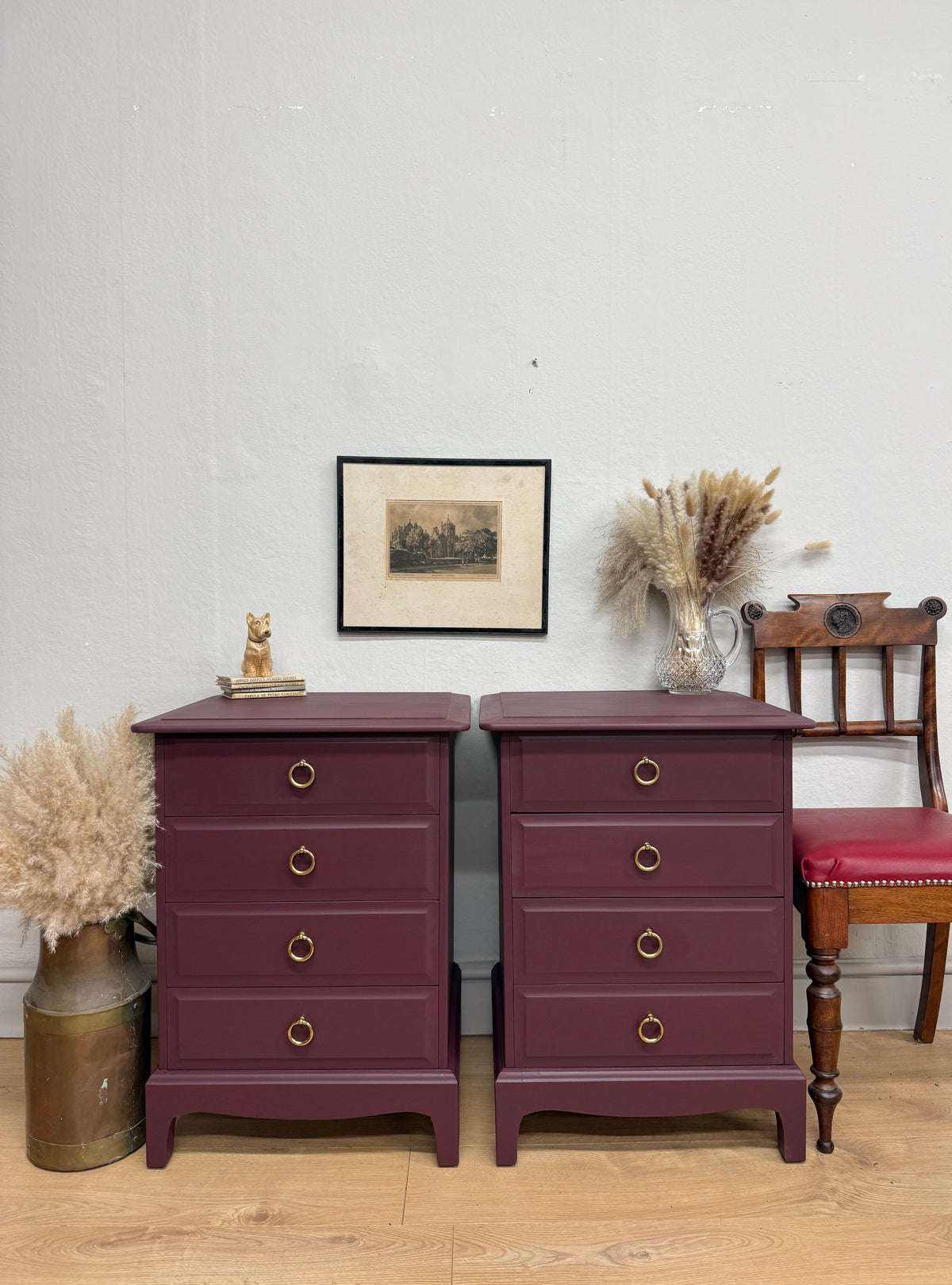 Stag painted pair of bedside drawers