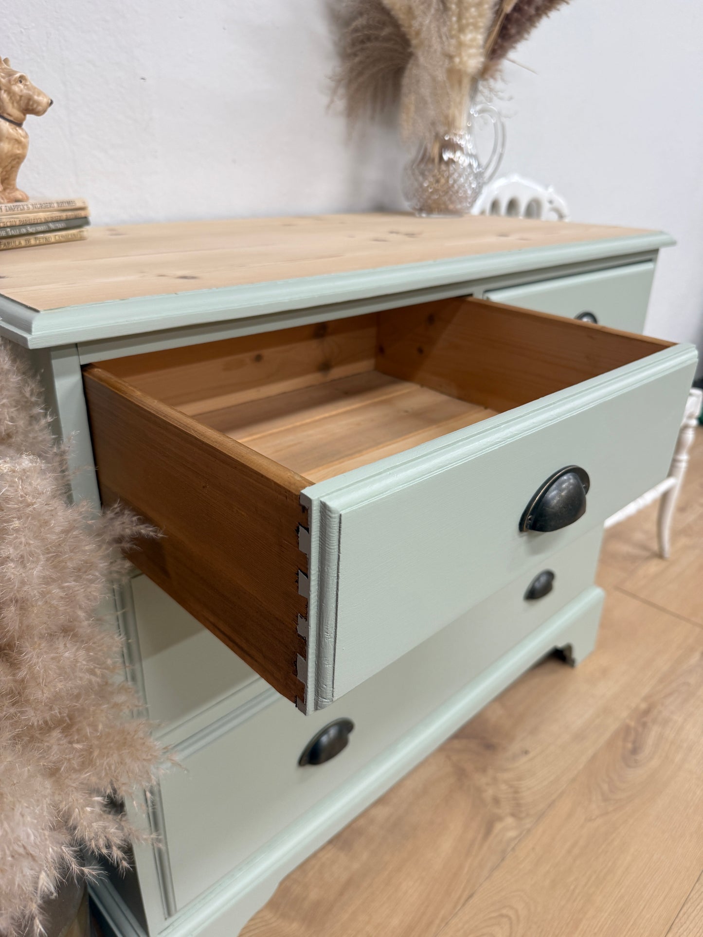 Solid pine painted chest of drawers