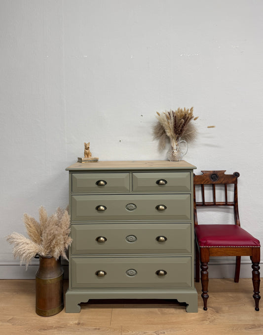 Solid pine painted chest of drawers