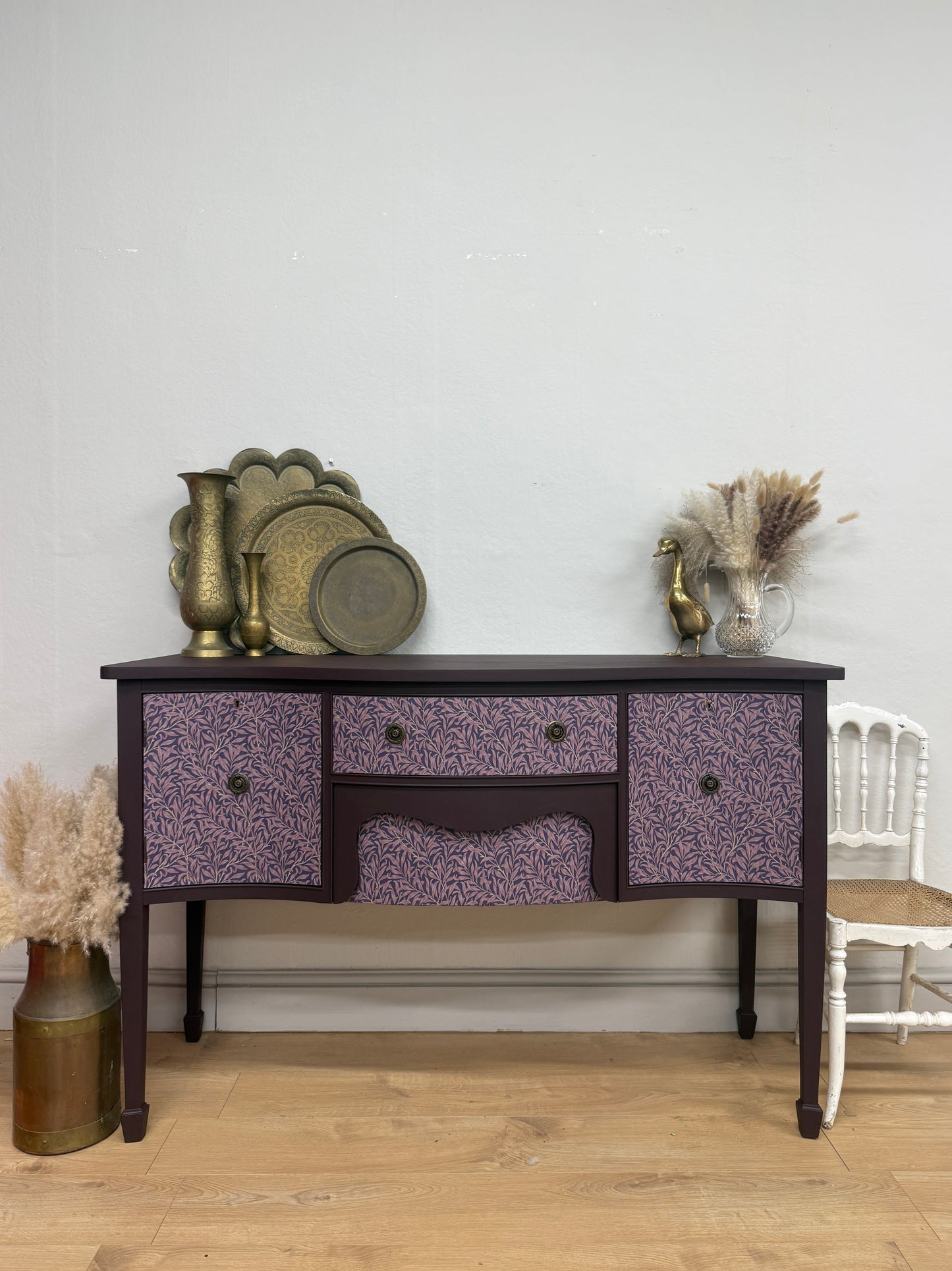 Stunning vintage wallpapered sideboard