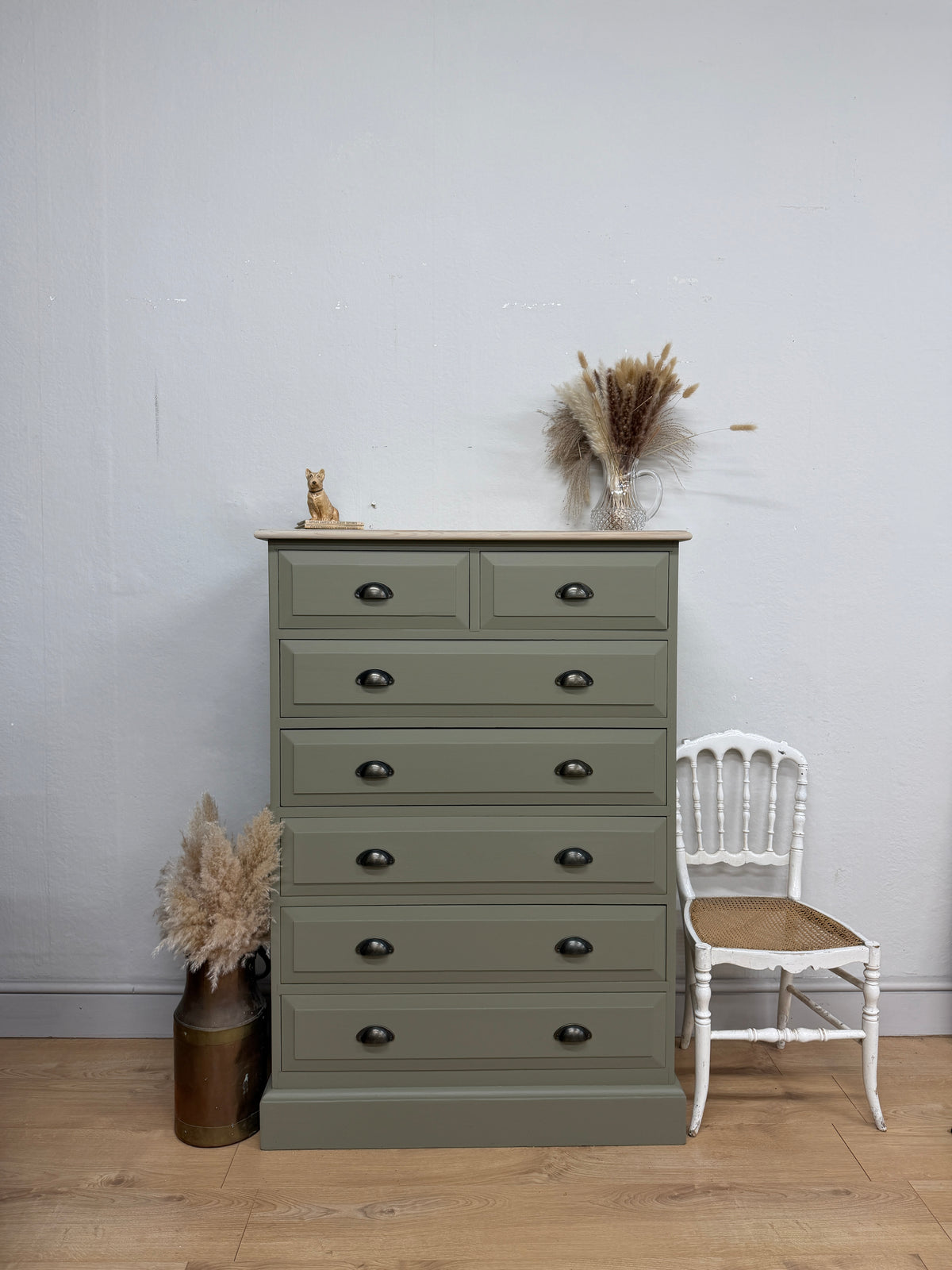 Solid pine painted chest of drawers