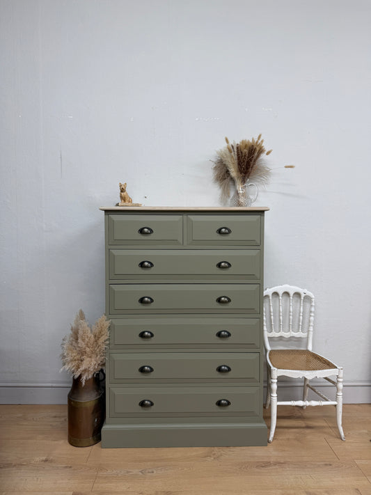 Solid pine painted chest of drawers